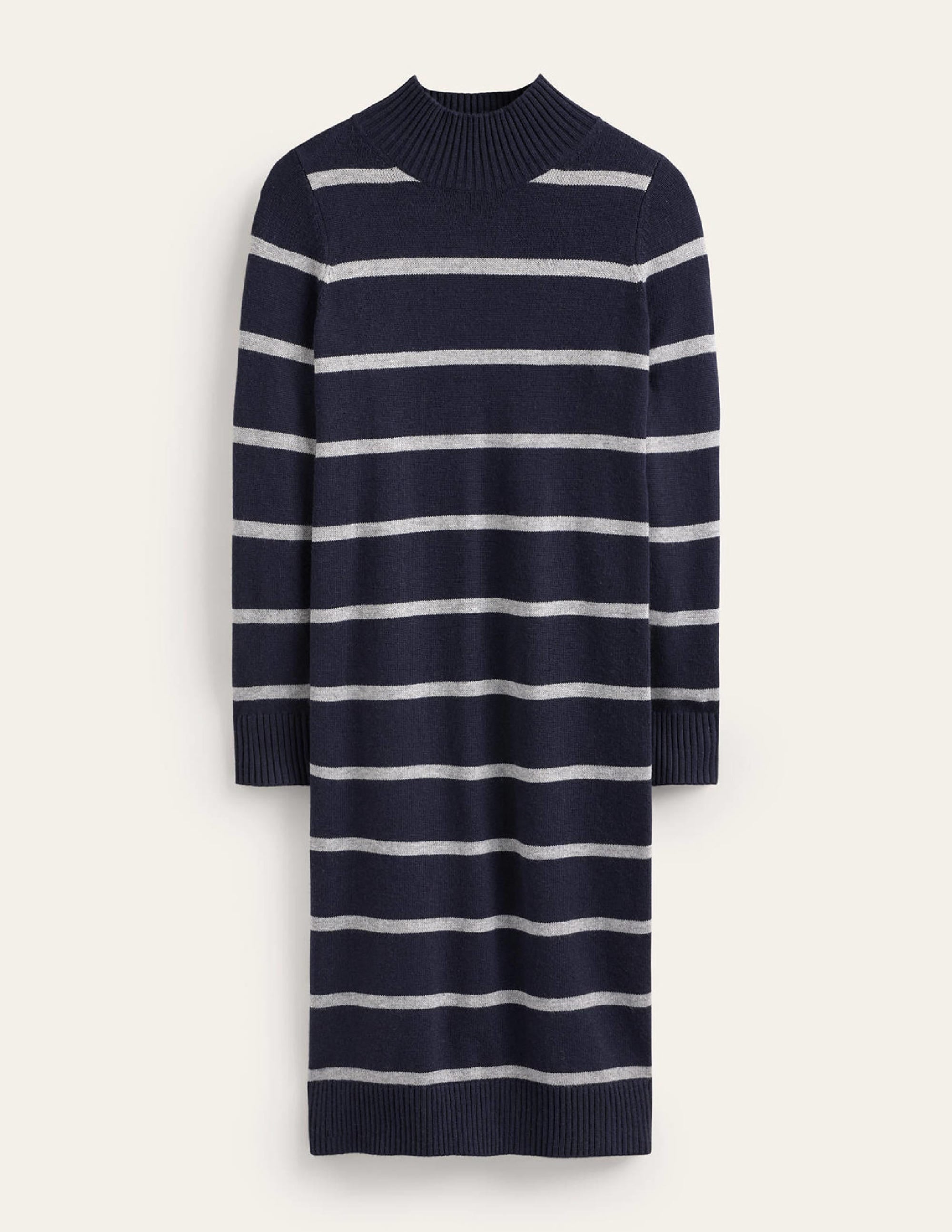 Verity Knitted Dress-Navy and Grey Melange - Image 6