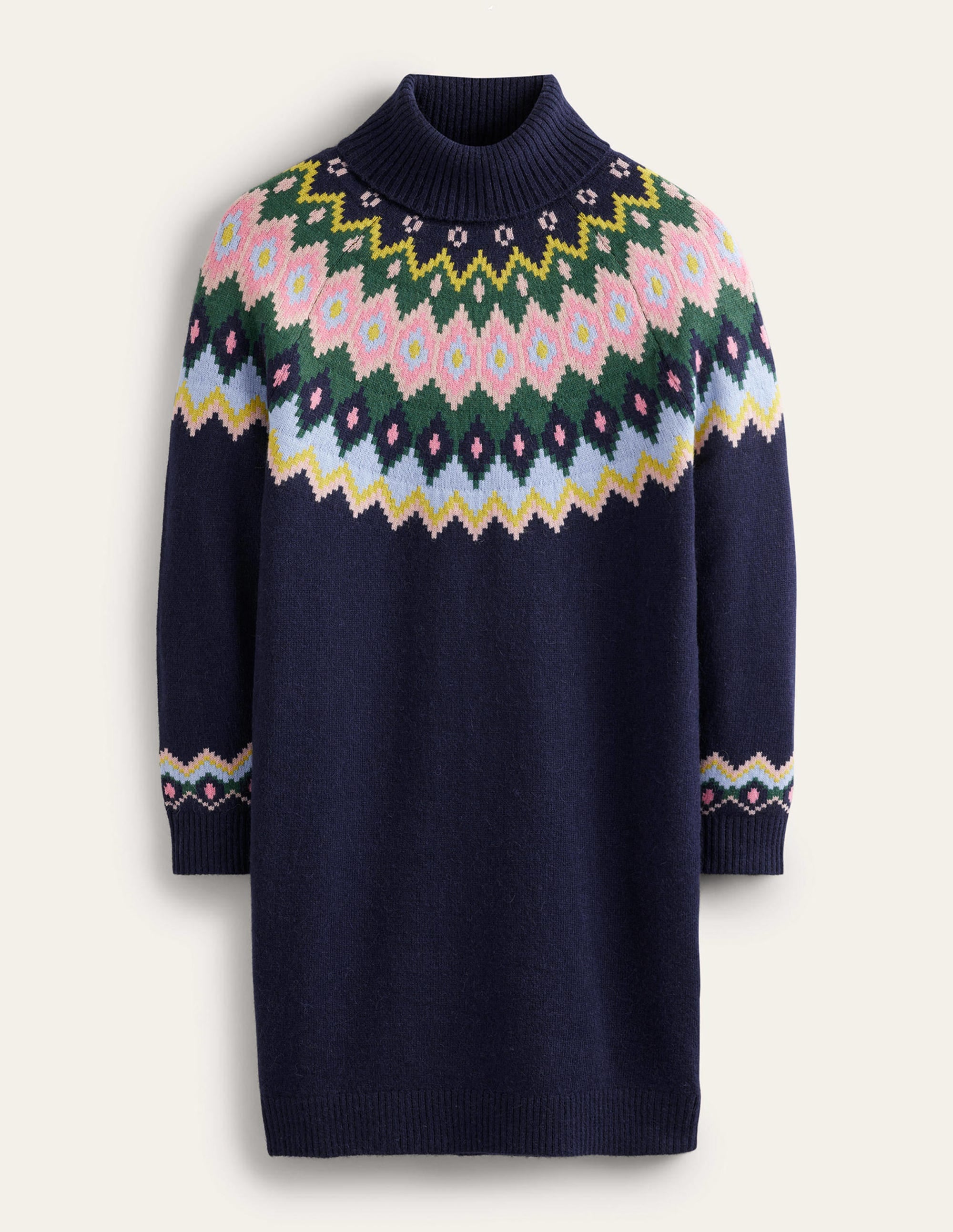 Edith Fair-Isle-Strickkleid-Marineblau - Image 8