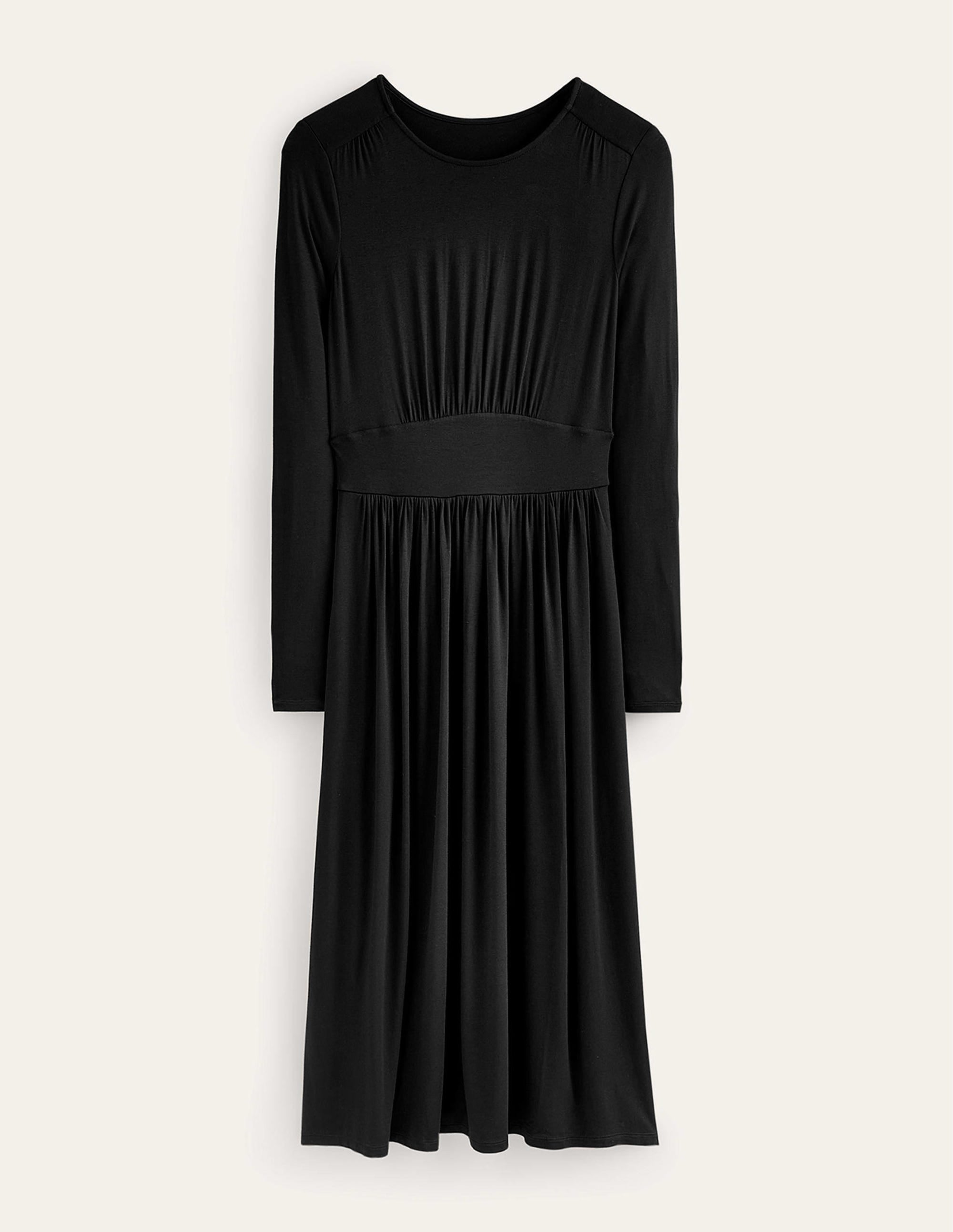 Thea Jersey-Midikleid mit langen Ärmeln-Schwarz - Image 7