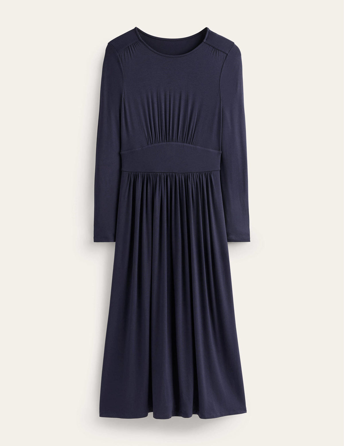 Thea Jersey-Midikleid mit langen Ärmeln-Marineblau - Image 5