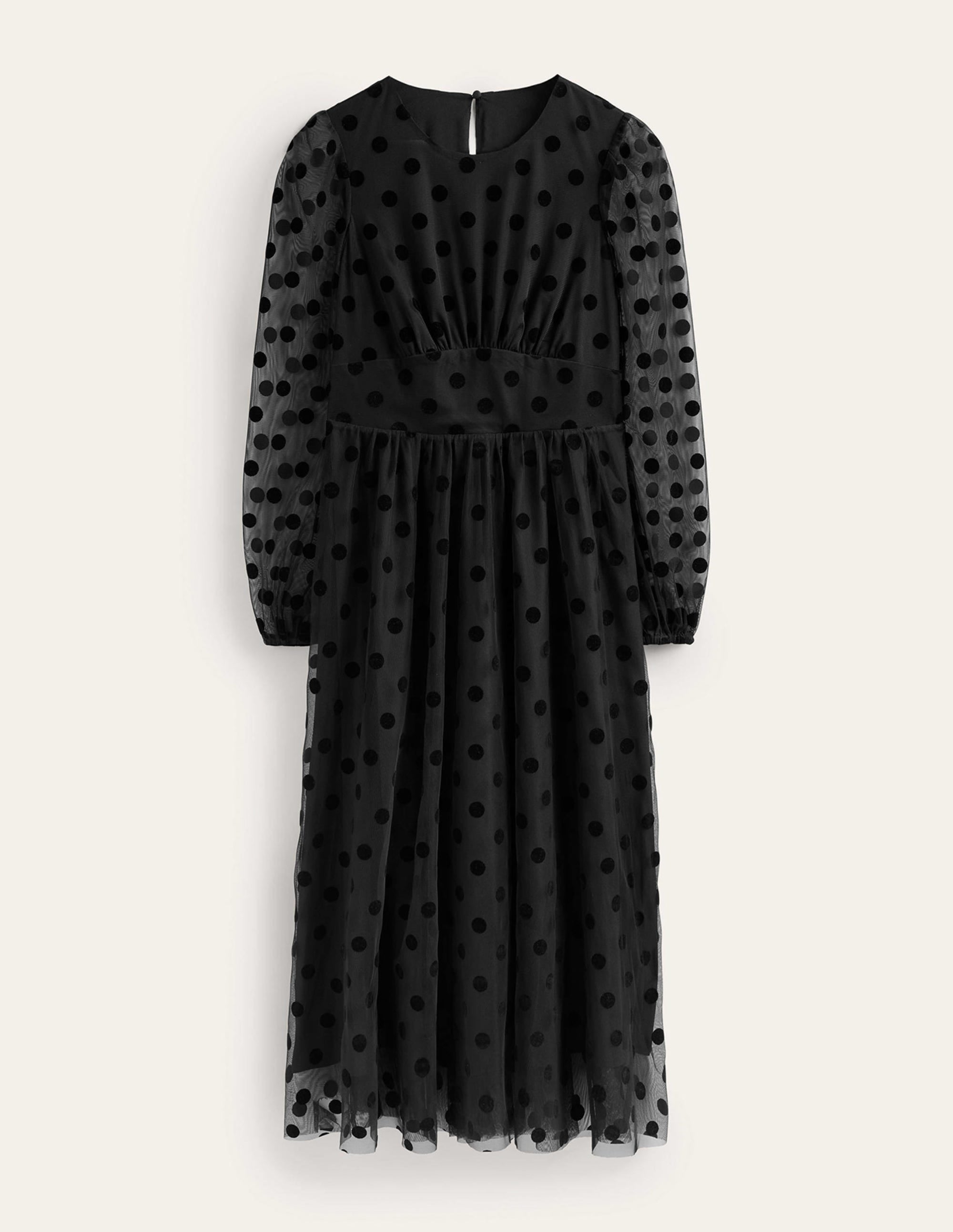 Tulle Spot Midi Dress-Black Spot - Image 6