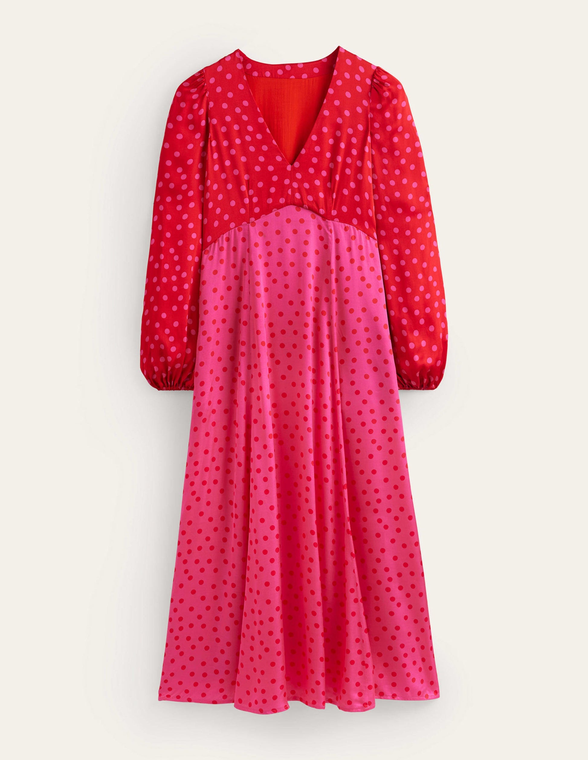 Robe style 40s midi à manches blousantes-Salsa, motif Dotty Spot-6