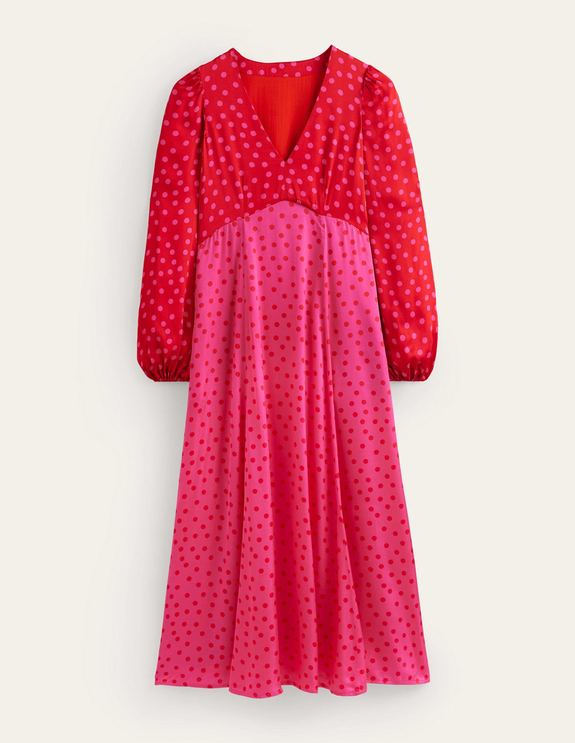Robe style 40s midi à manches blousantes-Salsa, motif Dotty Spot - Image 6