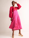 Robe style 40s midi à manches blousantes-Salsa, motif Dotty Spot