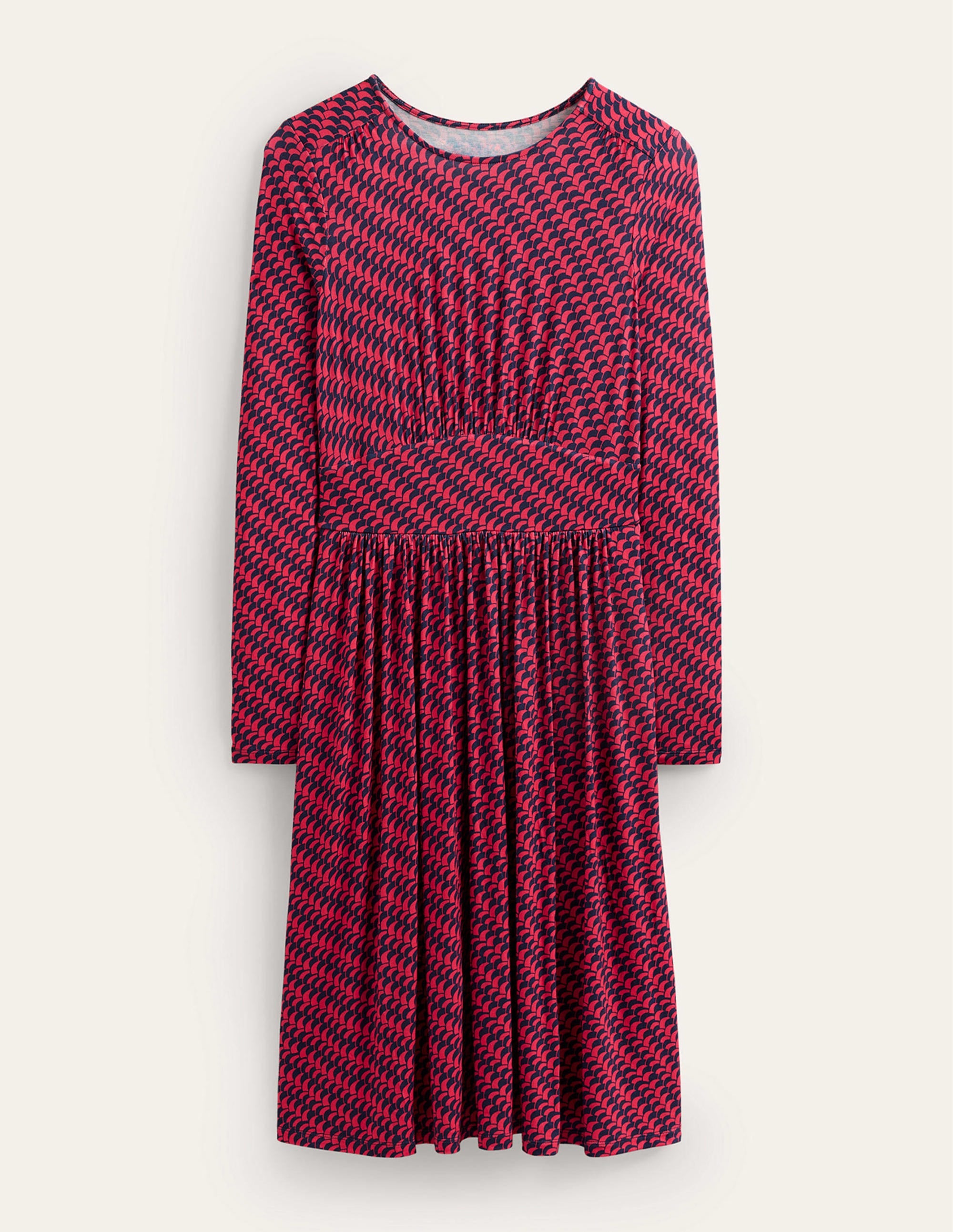 Robe courte Thea en jersey-Pivoine vif, motif Geo Fall - Image 5
