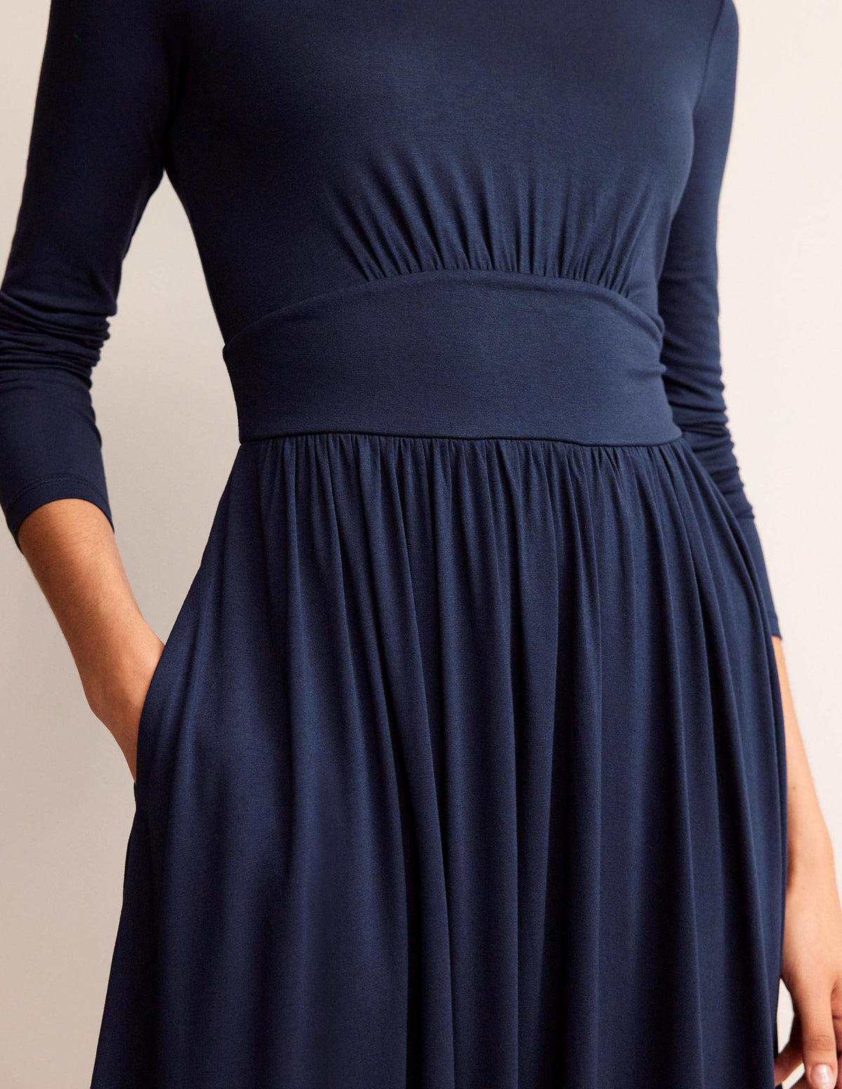 Thea Short Jersey Dress-Navy-2