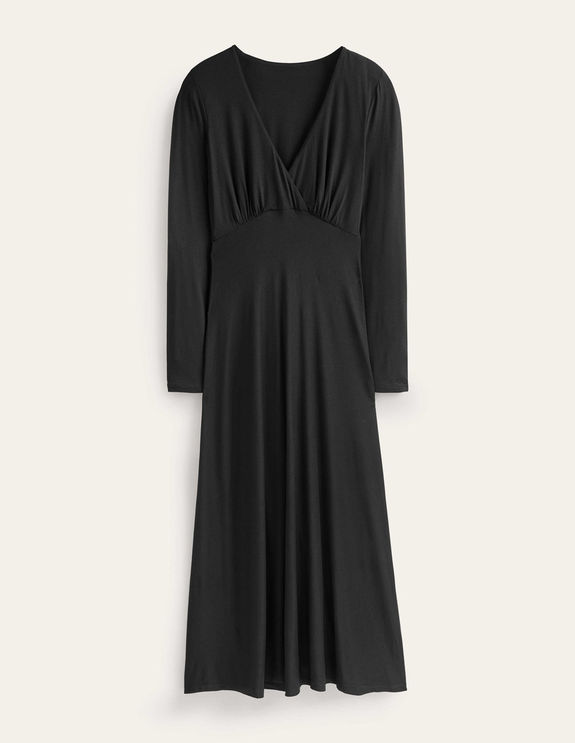 Long Sleeve Jersey Tea Dress-Black-5