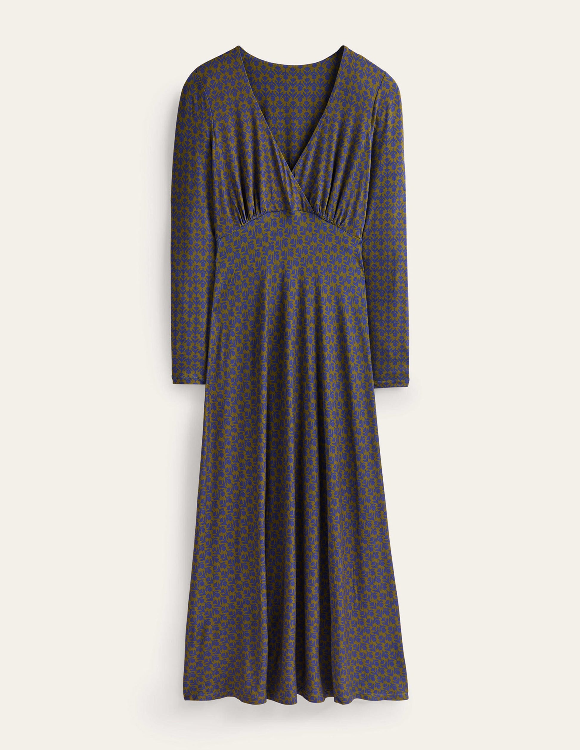 Long Sleeve Jersey Tea Dress-Sapphire Blue, Tulip Pop-4