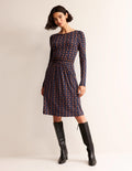 Abigail Jersey Dress-Cognac, Cube Geo