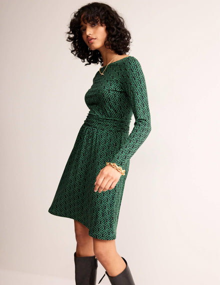 Abigail Jerseykleid-Schwarz, Wellenband