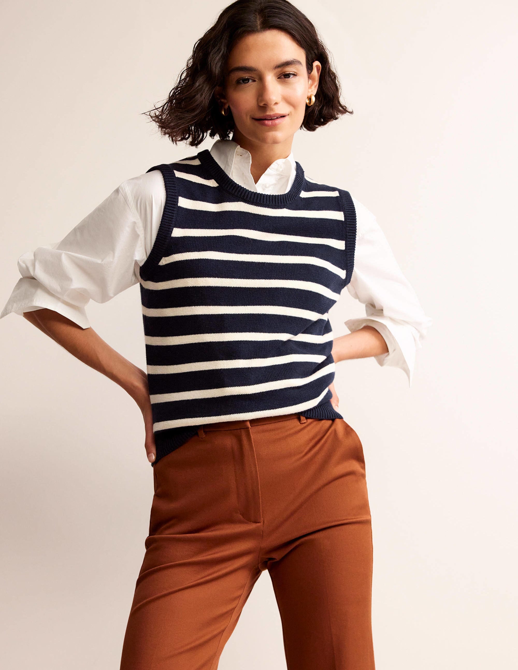 Harriet Top-Marineblau und Naturweiß - Image 1