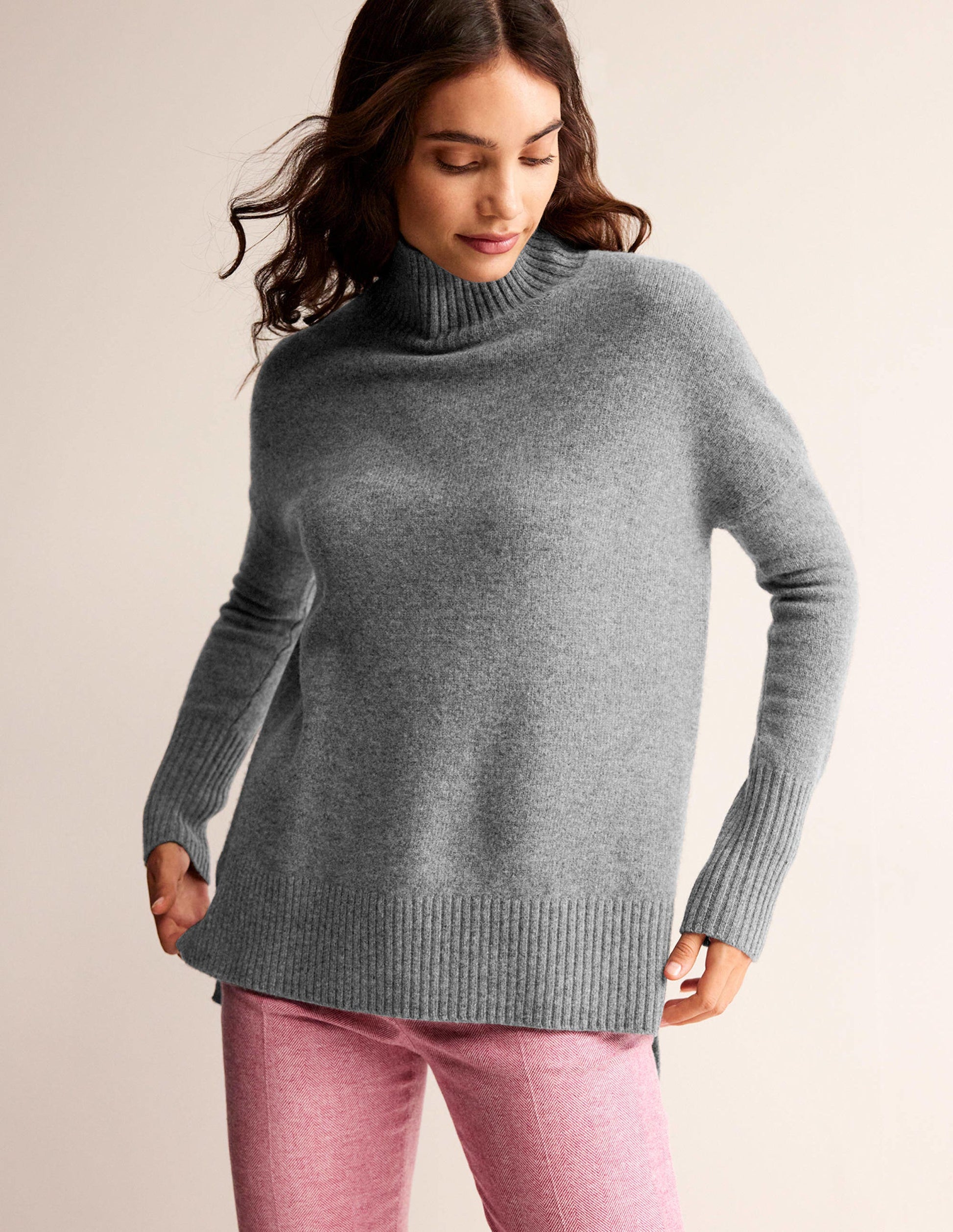 Jessica Oversize-Pullover-Helles Anthrazit Meliert-1