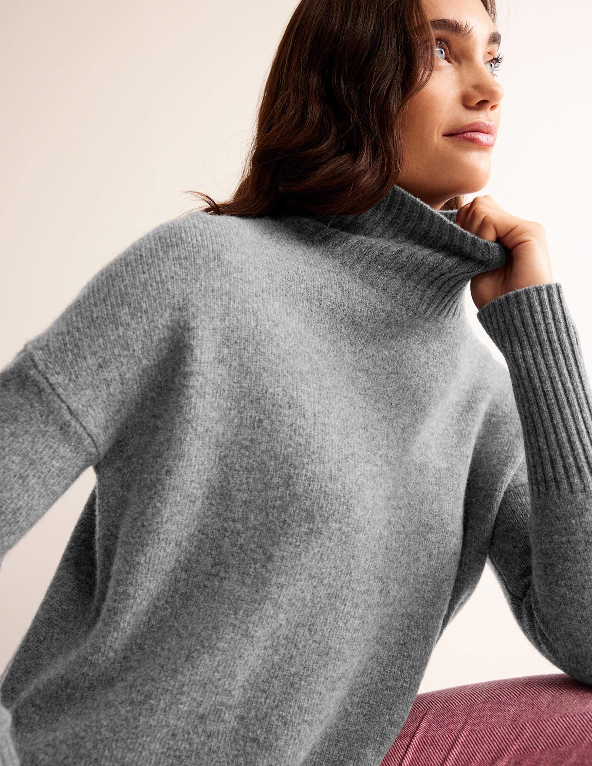 Jessica Oversize-Pullover-Helles Anthrazit Meliert - Image 2