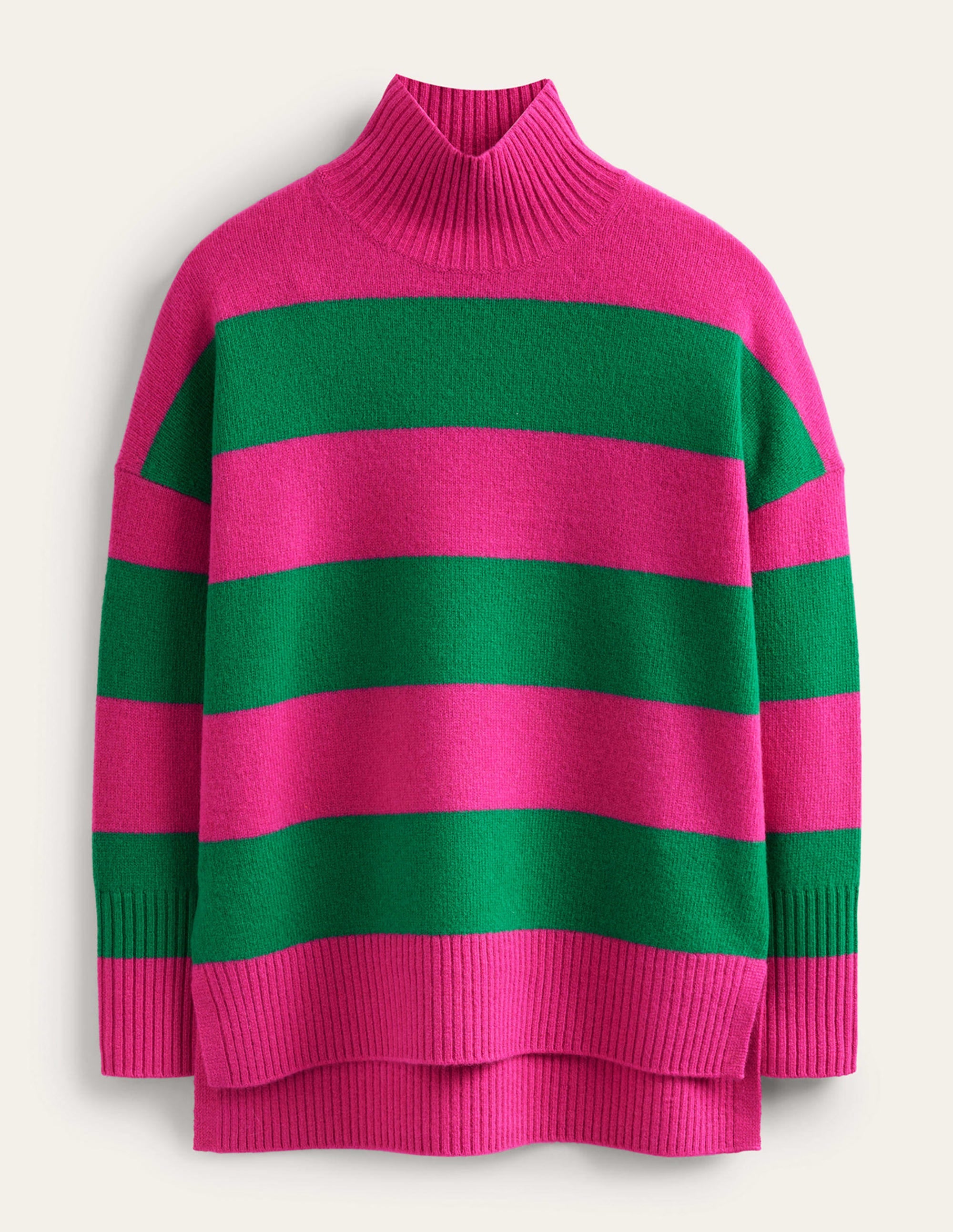 Jessica Oversize-Pullover-Kräftiges Pink/Veridiangrün - Image 6