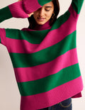 Jessica Oversize-Pullover-Kräftiges Pink/Veridiangrün
