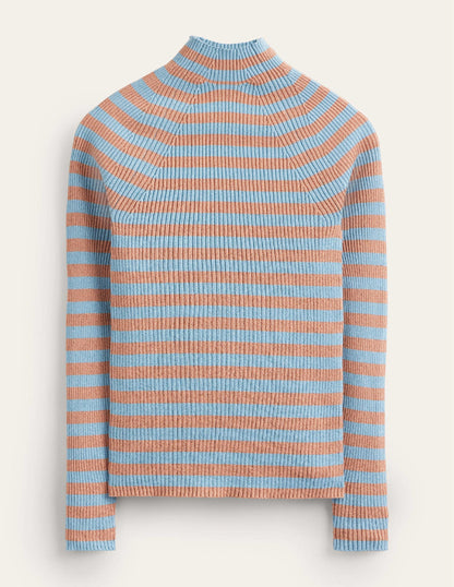 Matilda Glitzer-Pullover-Hellblau und Kupfer-5