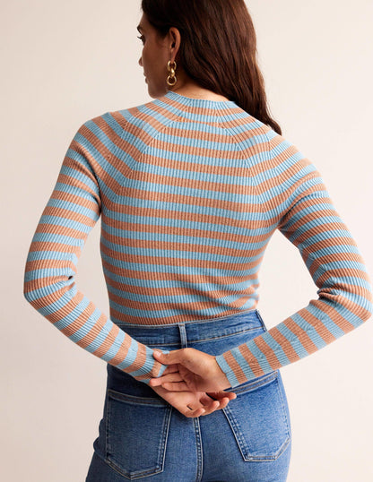 Matilda Glitzer-Pullover-Hellblau und Kupfer-3