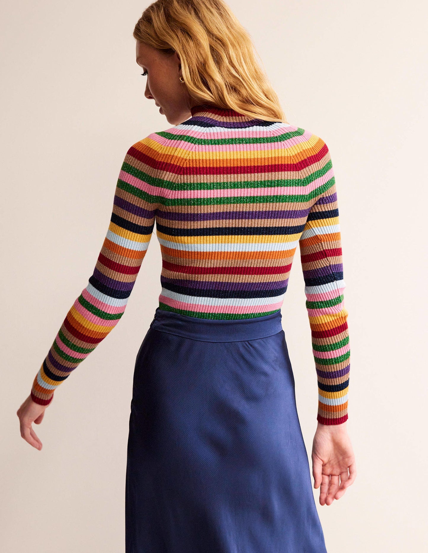 Matilda Glitzer-Pullover-Glitzer/Bunt, Gestreift