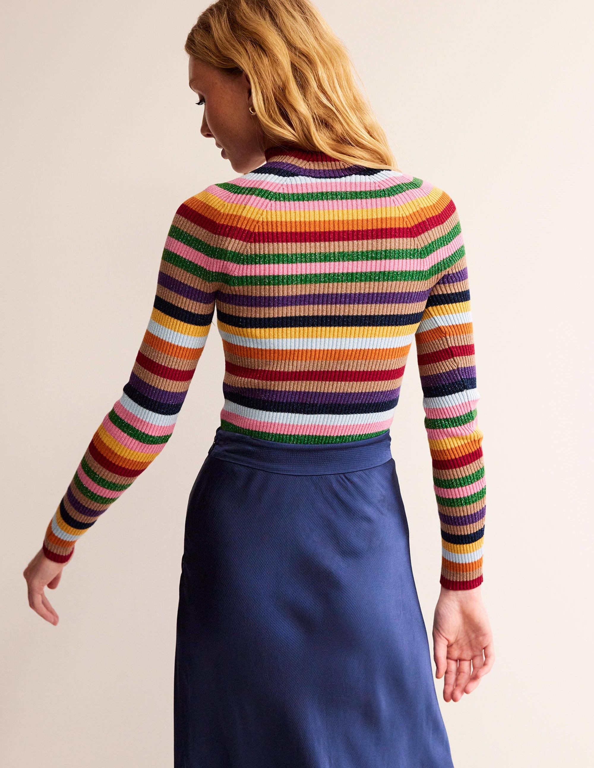 Matilda Glitzer-Pullover-Glitzer/Bunt, Gestreift - Image 3