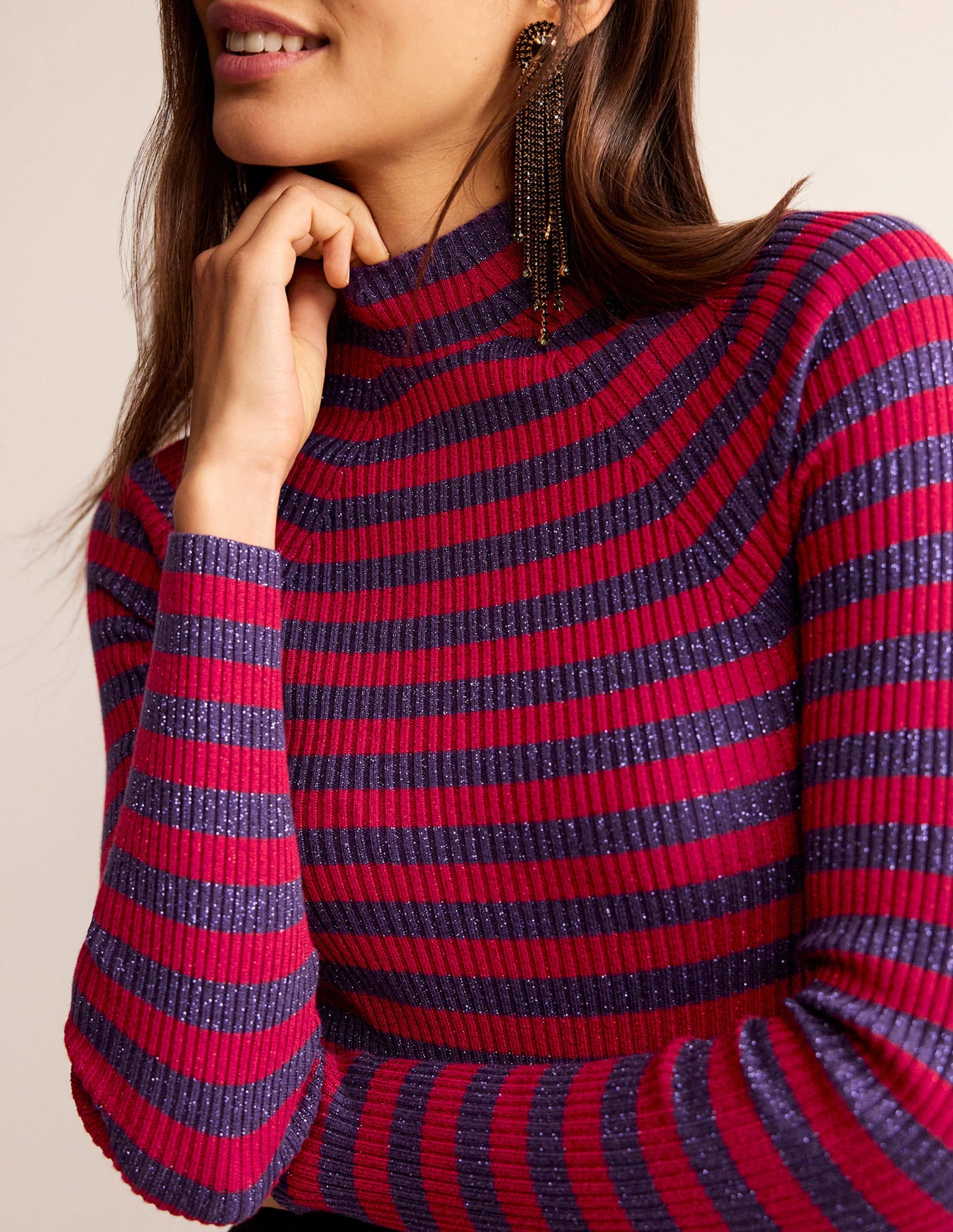 Matilda Glitzer-Pullover-Sattes Violett und Dunkelrot - Image 2