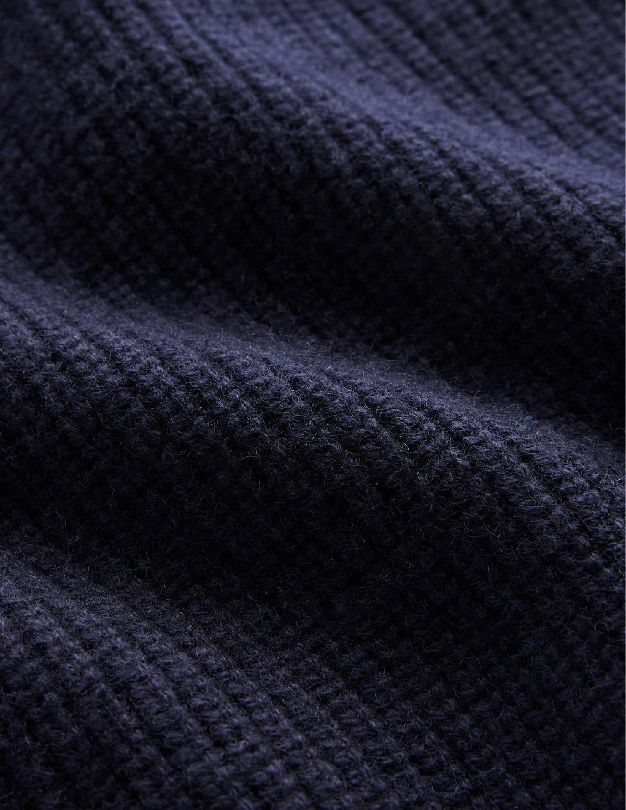Pull en cachemire à ouverture en goutte d'eau-Bleu marine - Image 6