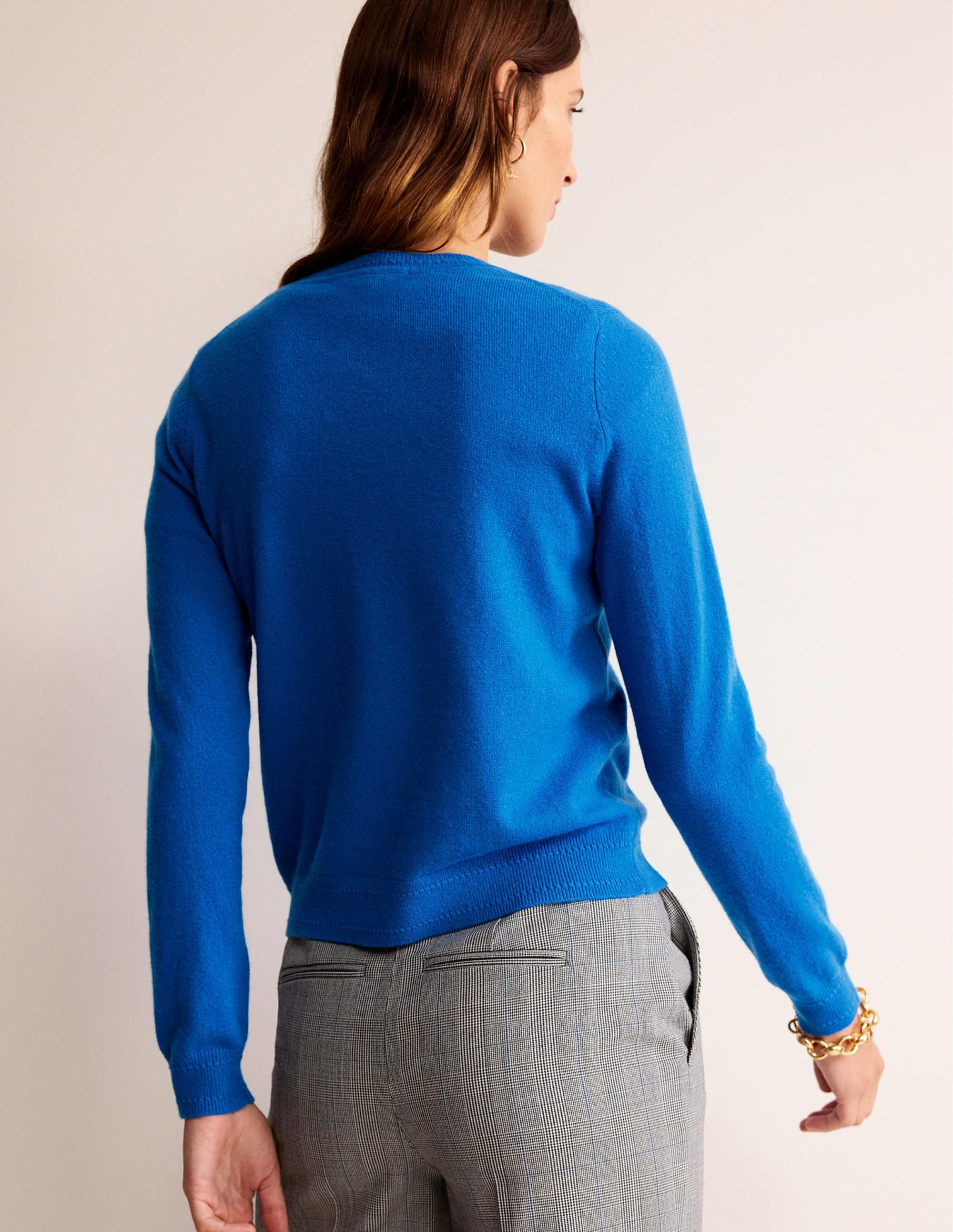 Eva Kaschmirpullover mit Rundhalsausschnitt-Cyanblau - Image 3