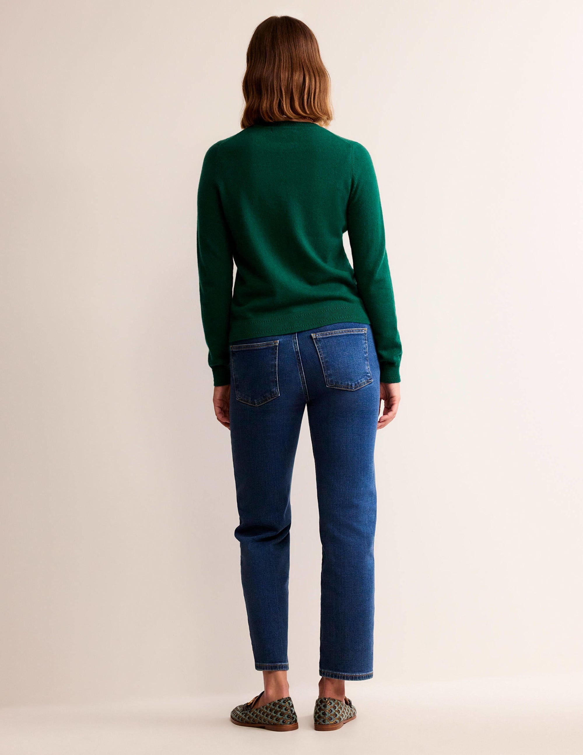 Eva Kaschmirpullover mit Rundhalsausschnitt-Dunkles Waldgrün - Image 6