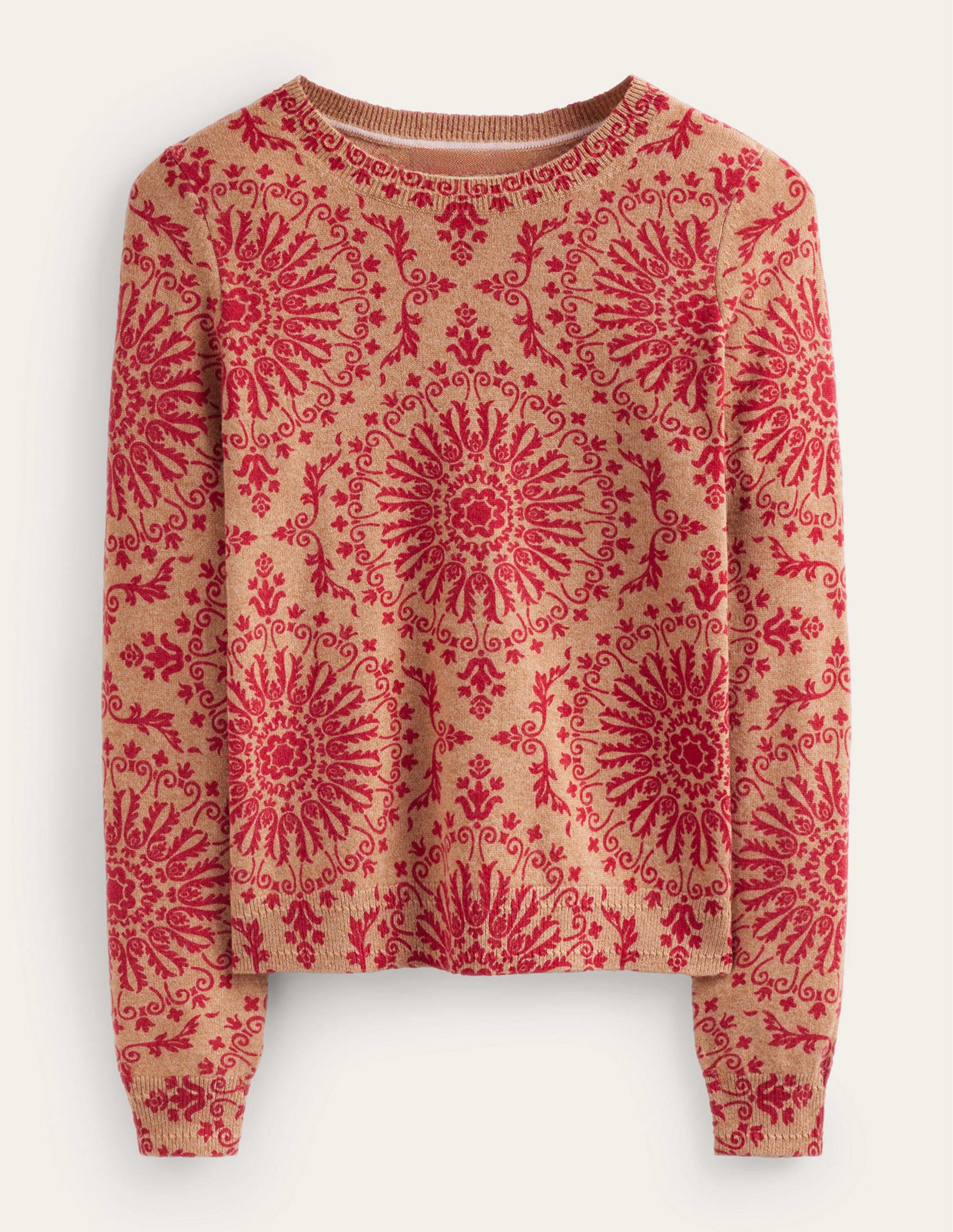 Eva Kaschmirpullover mit Rundhalsausschnitt-Kamelbraun Pfingstrose-5
