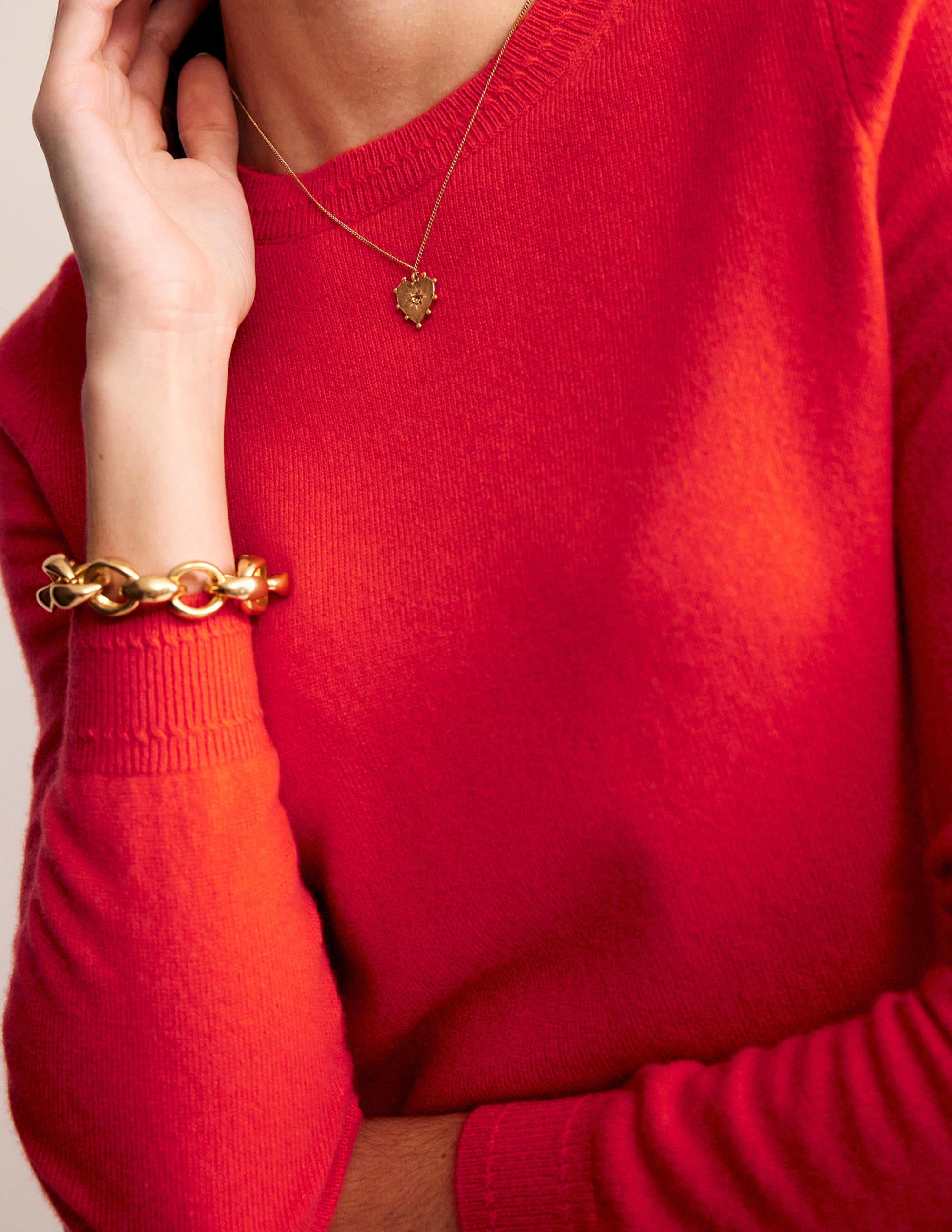 Eva Kaschmirpullover mit Rundhalsausschnitt-Knallrot - Image 2