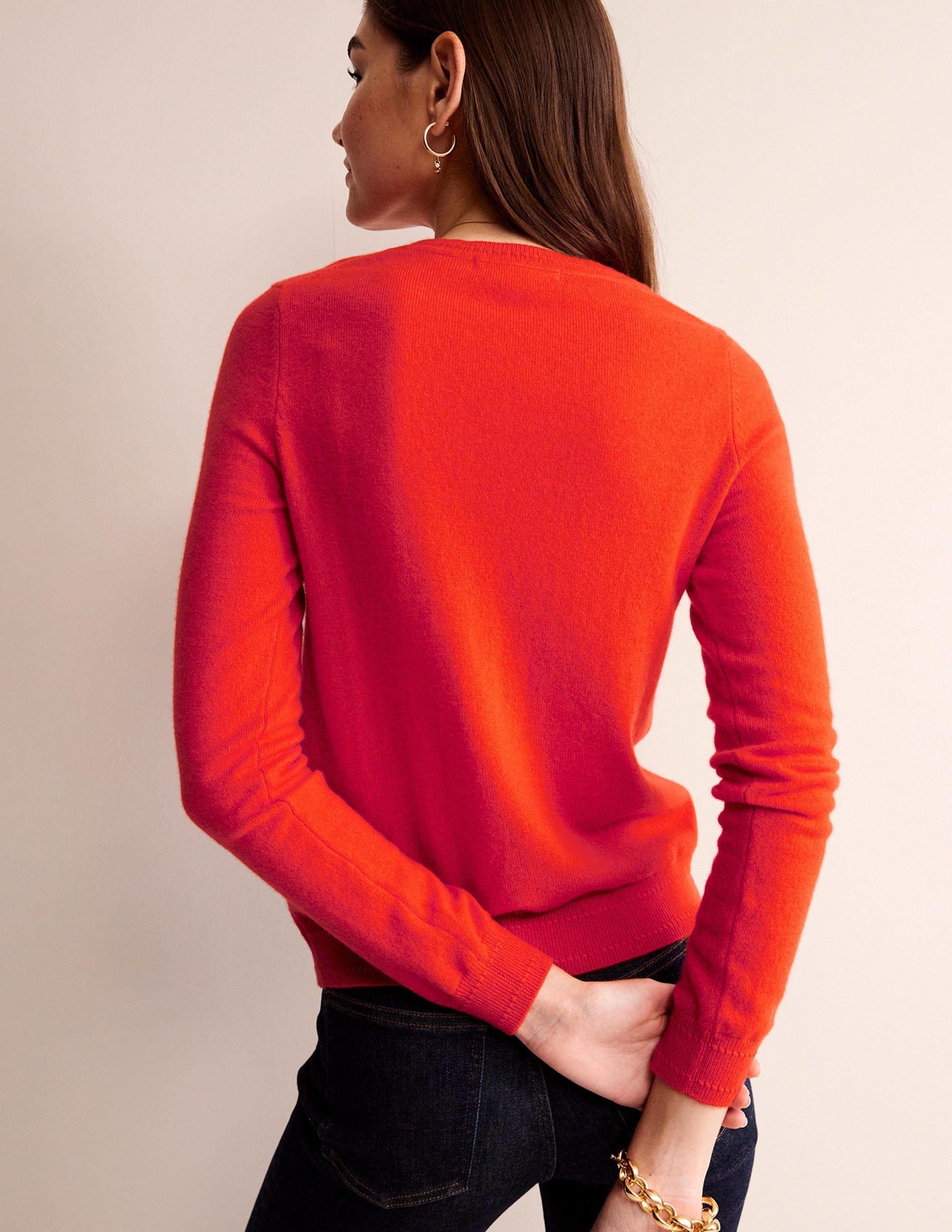 Eva Kaschmirpullover mit Rundhalsausschnitt-Knallrot-3