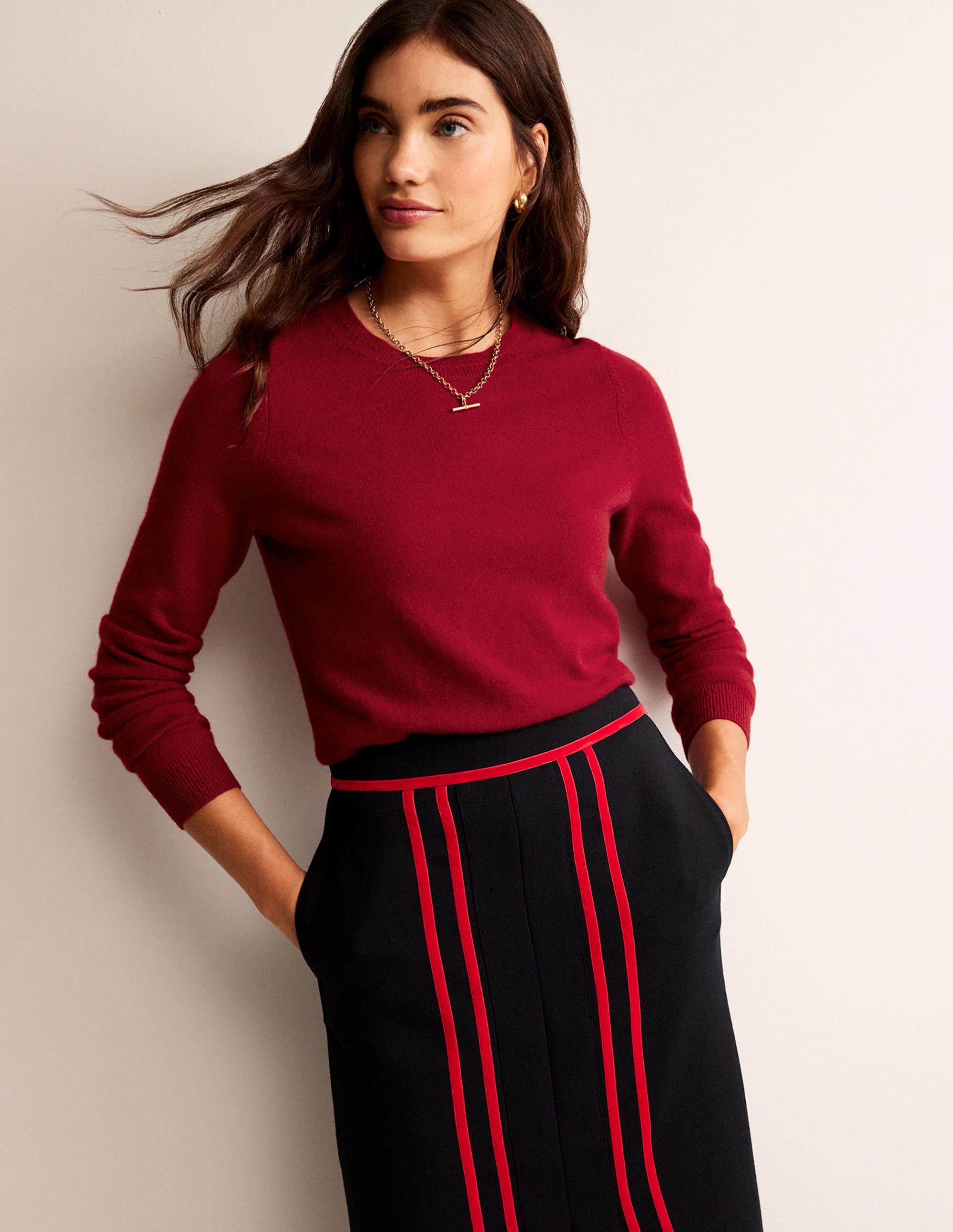 Eva Kaschmirpullover mit Rundhalsausschnitt-Salsa - Image 4