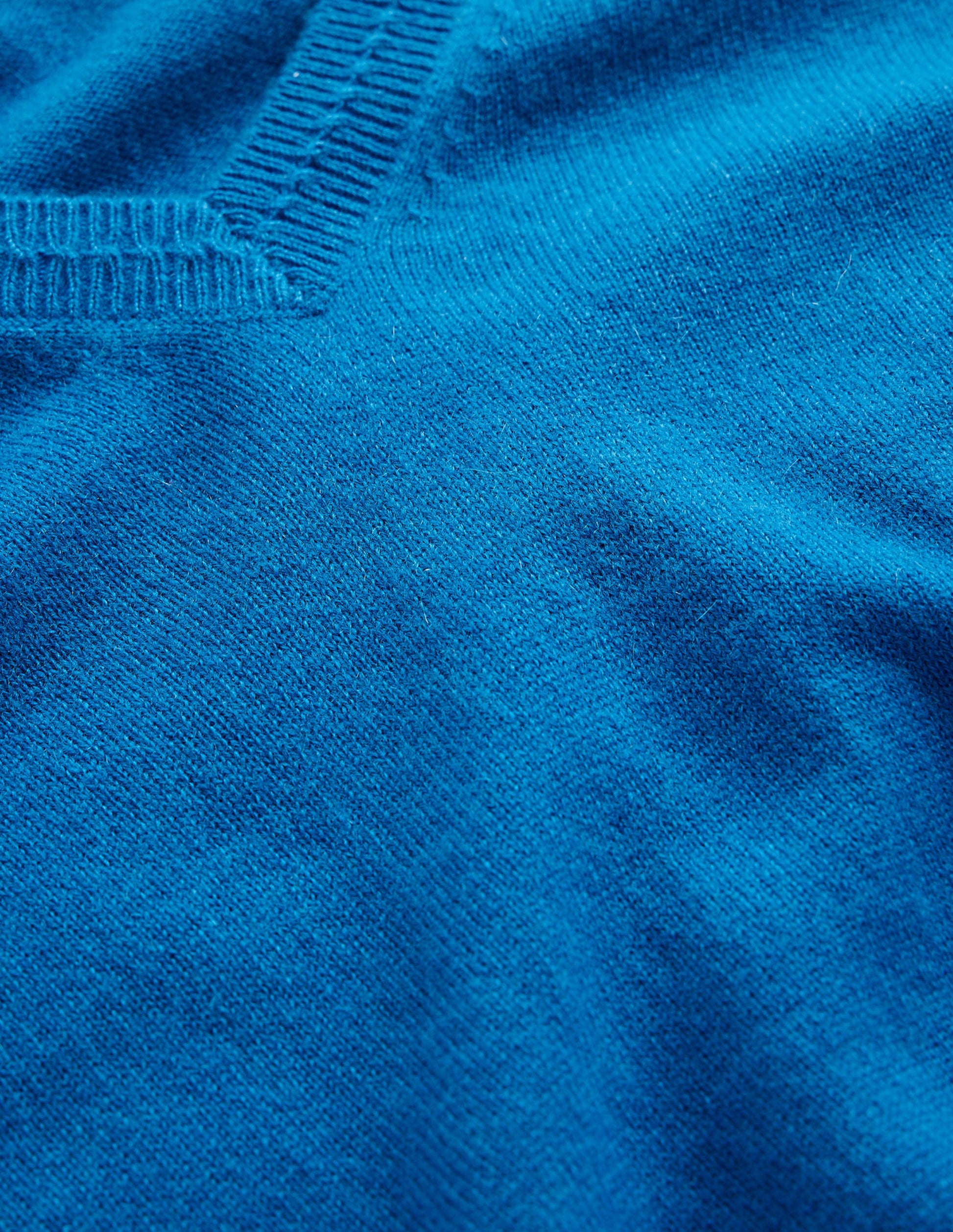 Pull Eva col V en cachemire-Cyan-6