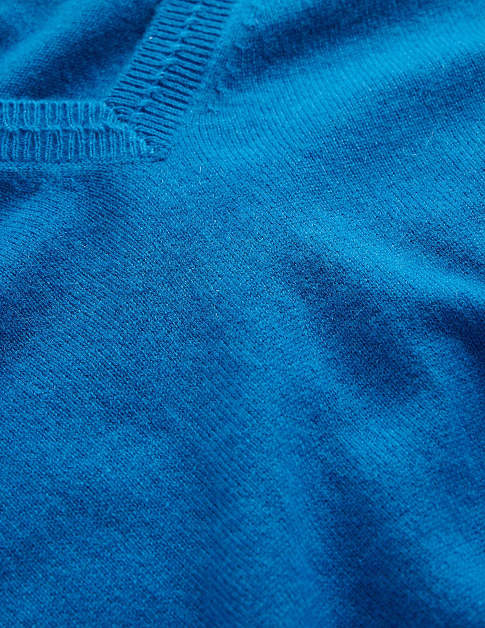 Pull Eva col V en cachemire-Cyan - Image 6