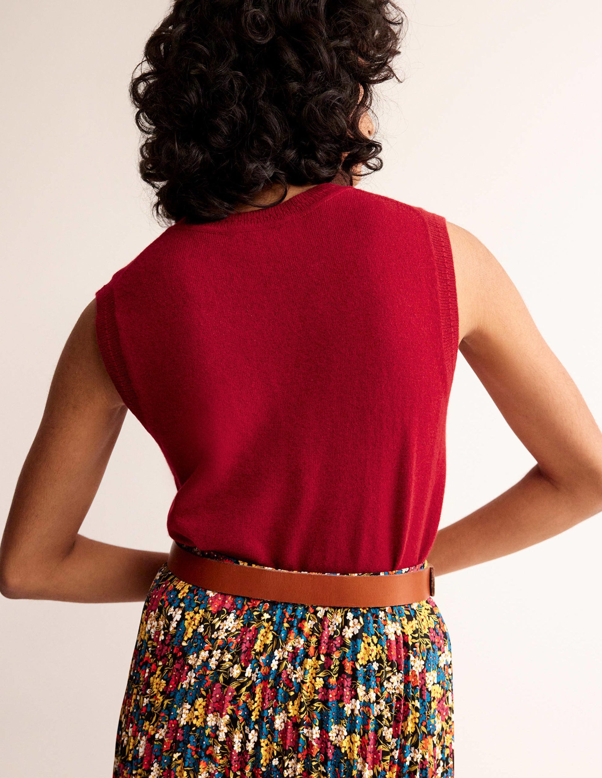 Eva Cashmere Tank-Salsa-3