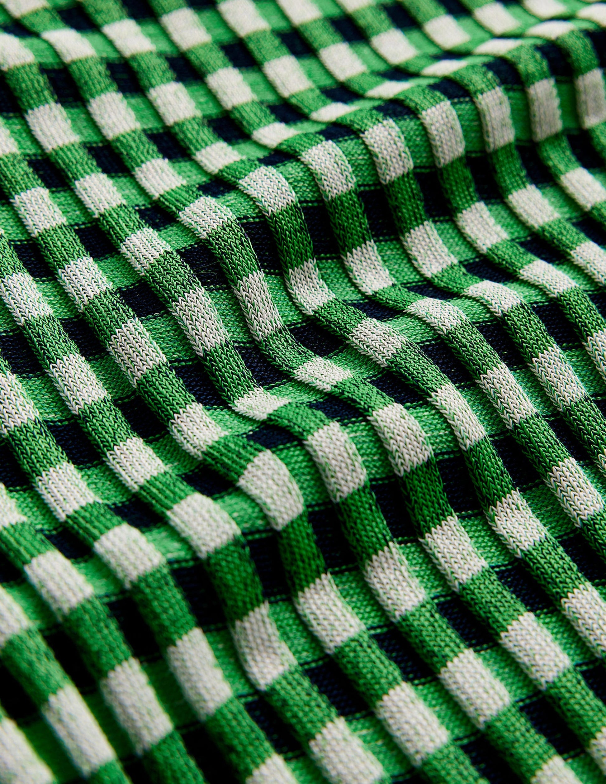 Figurbetonter Pullover mit Karos-Marineblau, Strahlendes Grün-6