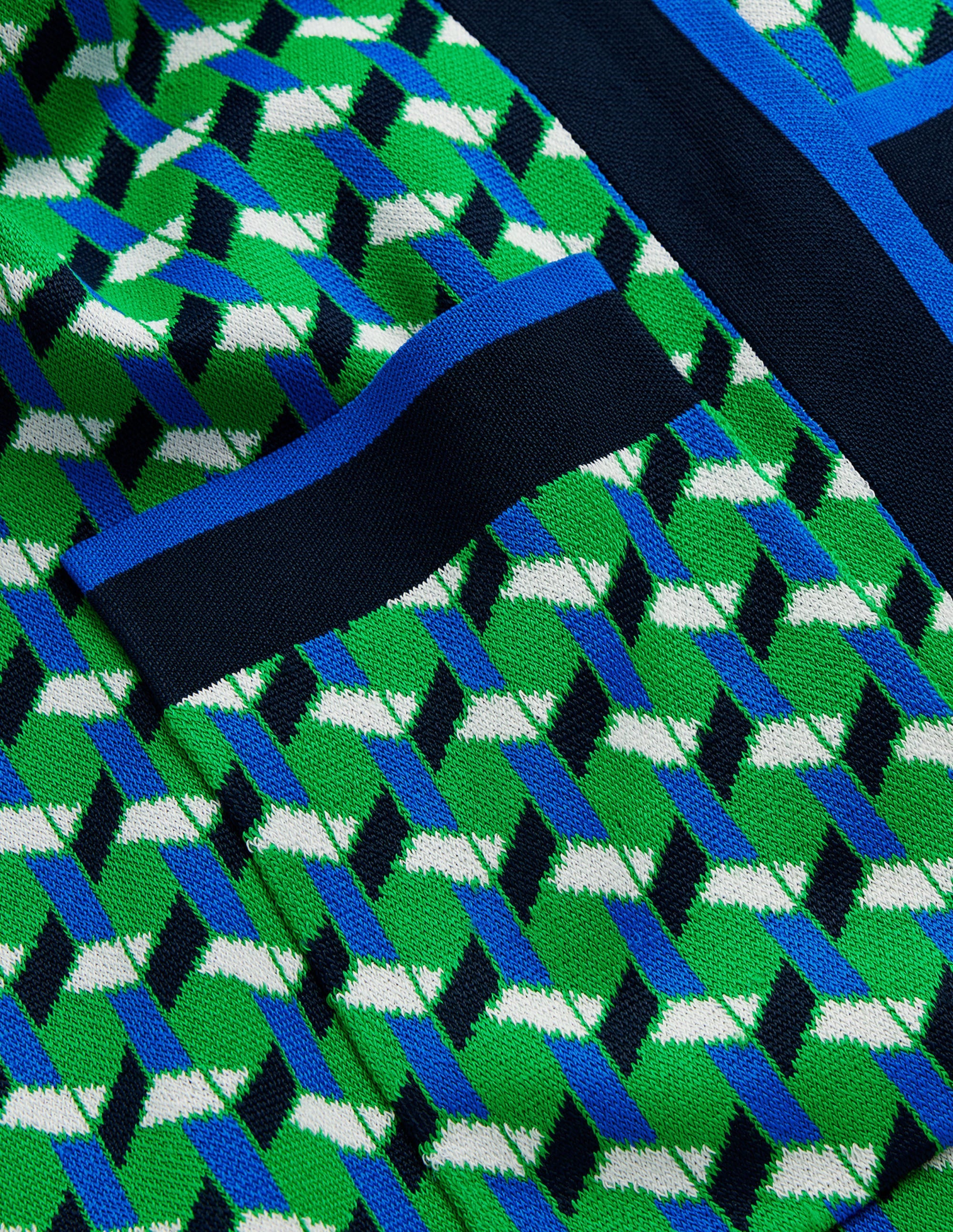 Jacquard Cardigan-Bright Green, Geo Daze - Image 6