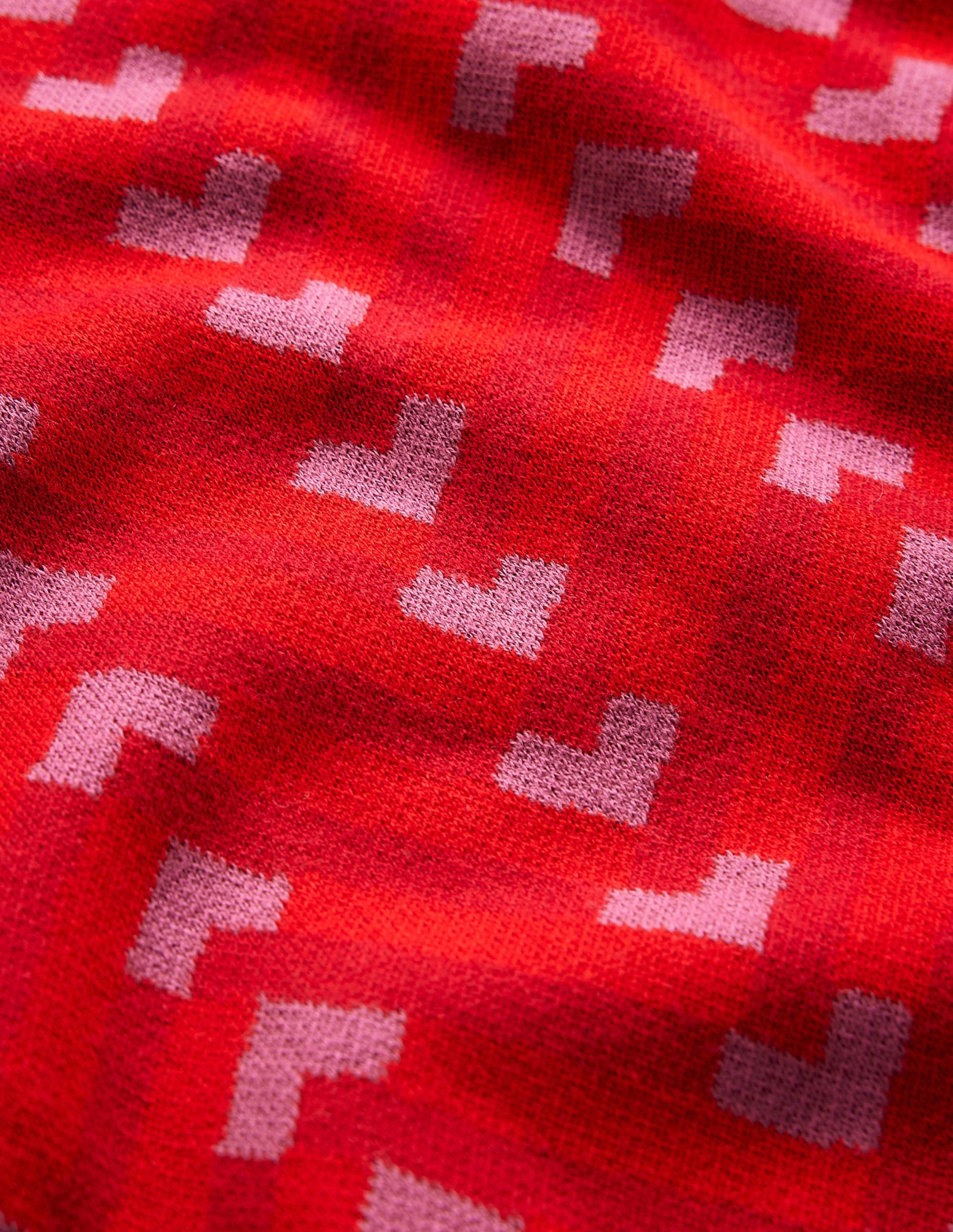 Jacquard-Pullover-Cranberry-Rot, Chevron geo - Image 7