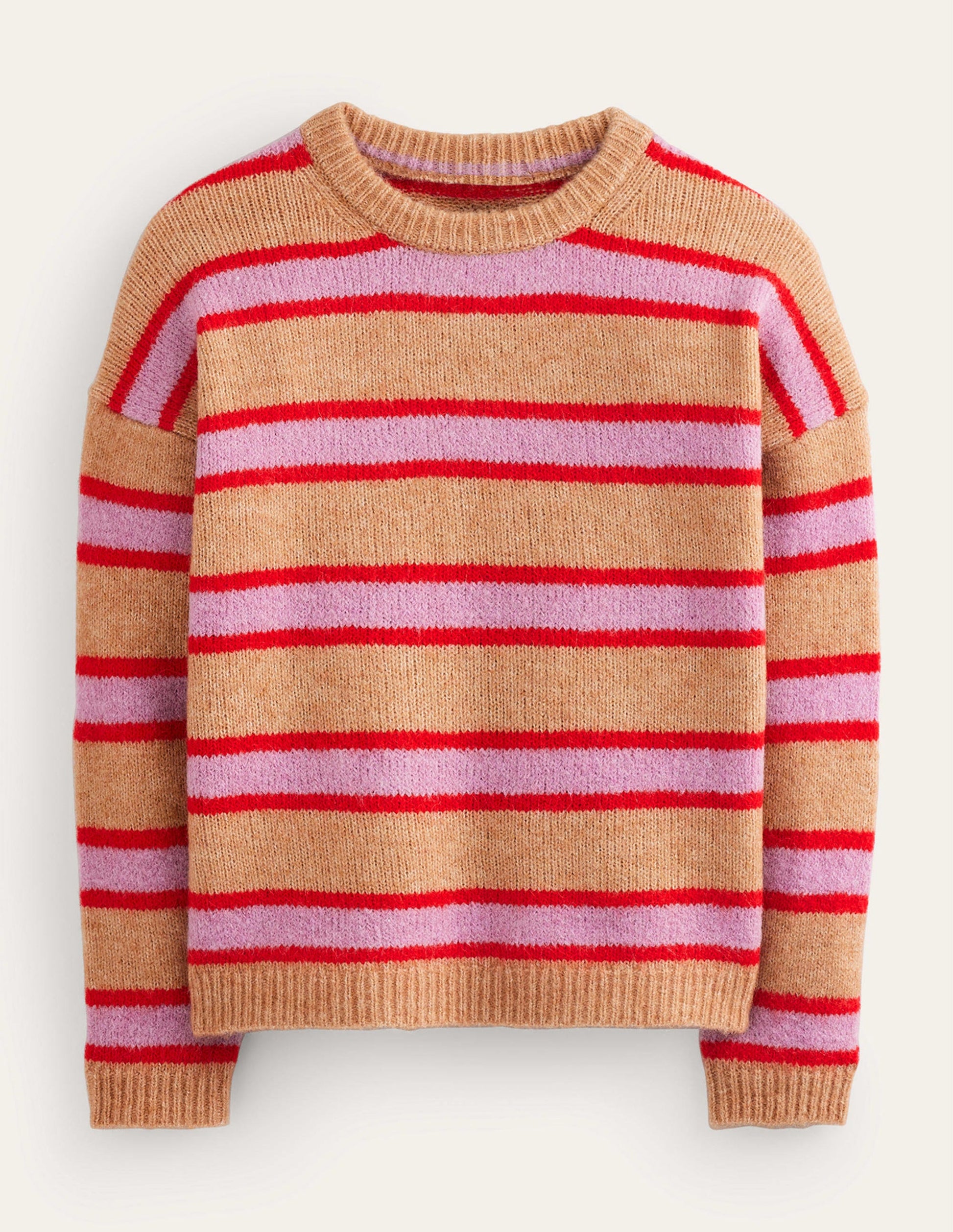 Rosemary Lockerer, flauschiger Pullover-Kamelbraun Meliert, Erdbeer-Sorbet-7