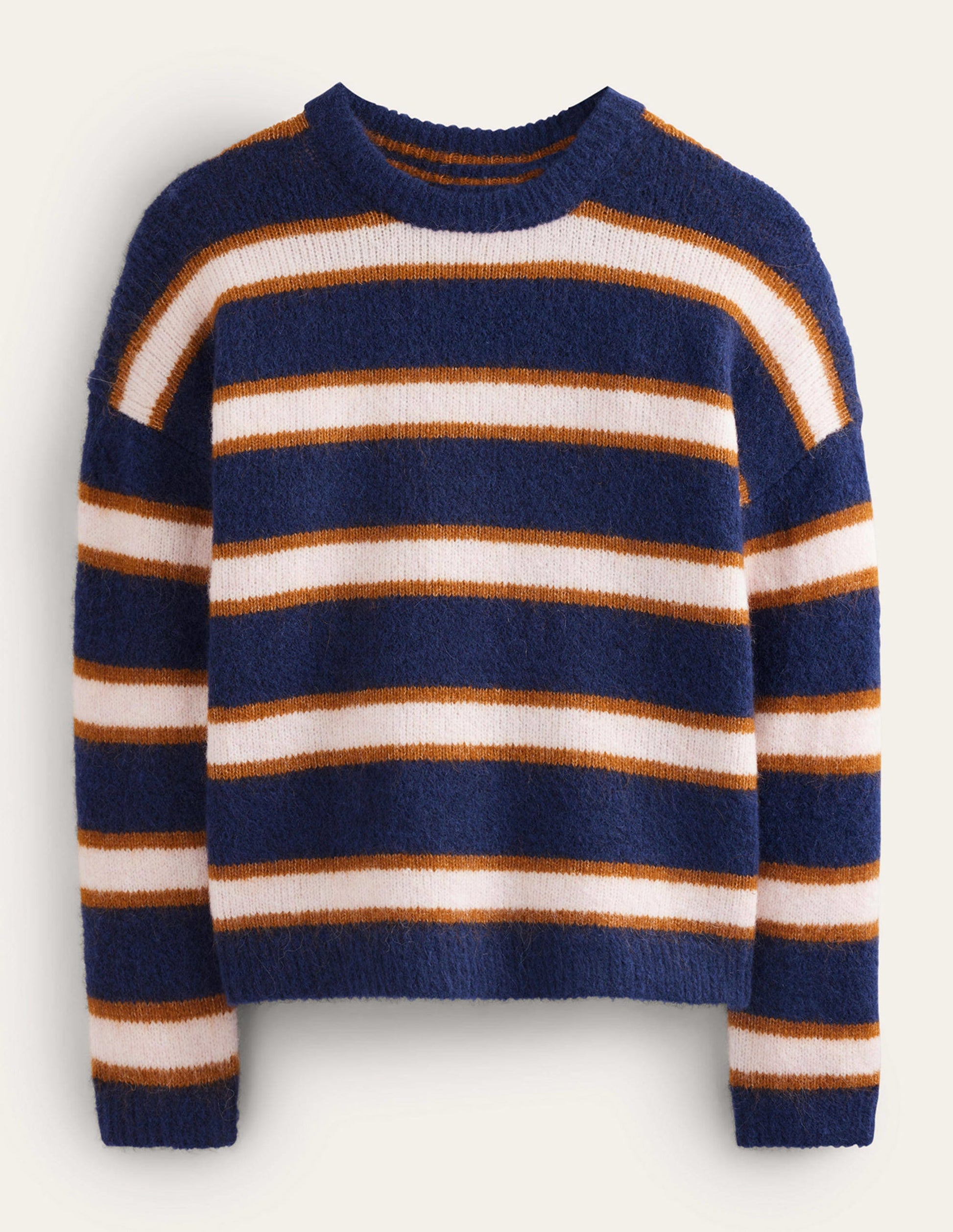 Rosemary Lockerer, flauschiger Pullover-Französisches Marineblau und Kürbis-10