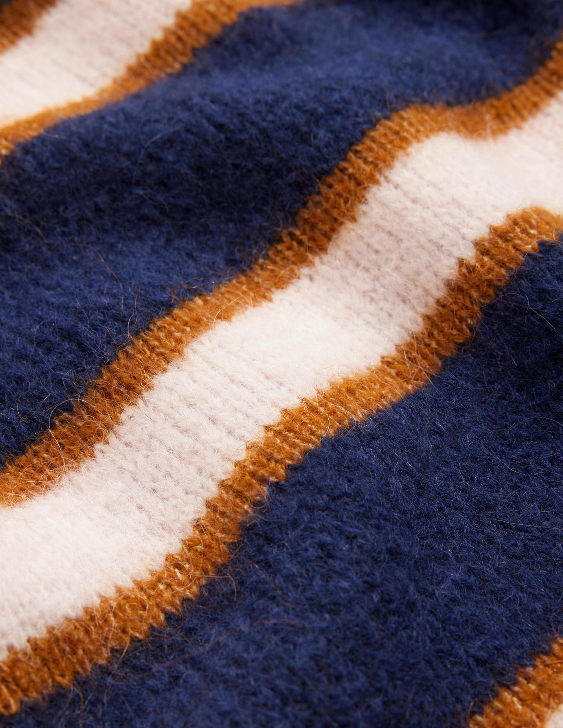 Rosemary Lockerer, flauschiger Pullover-Französisches Marineblau und Kürbis-11