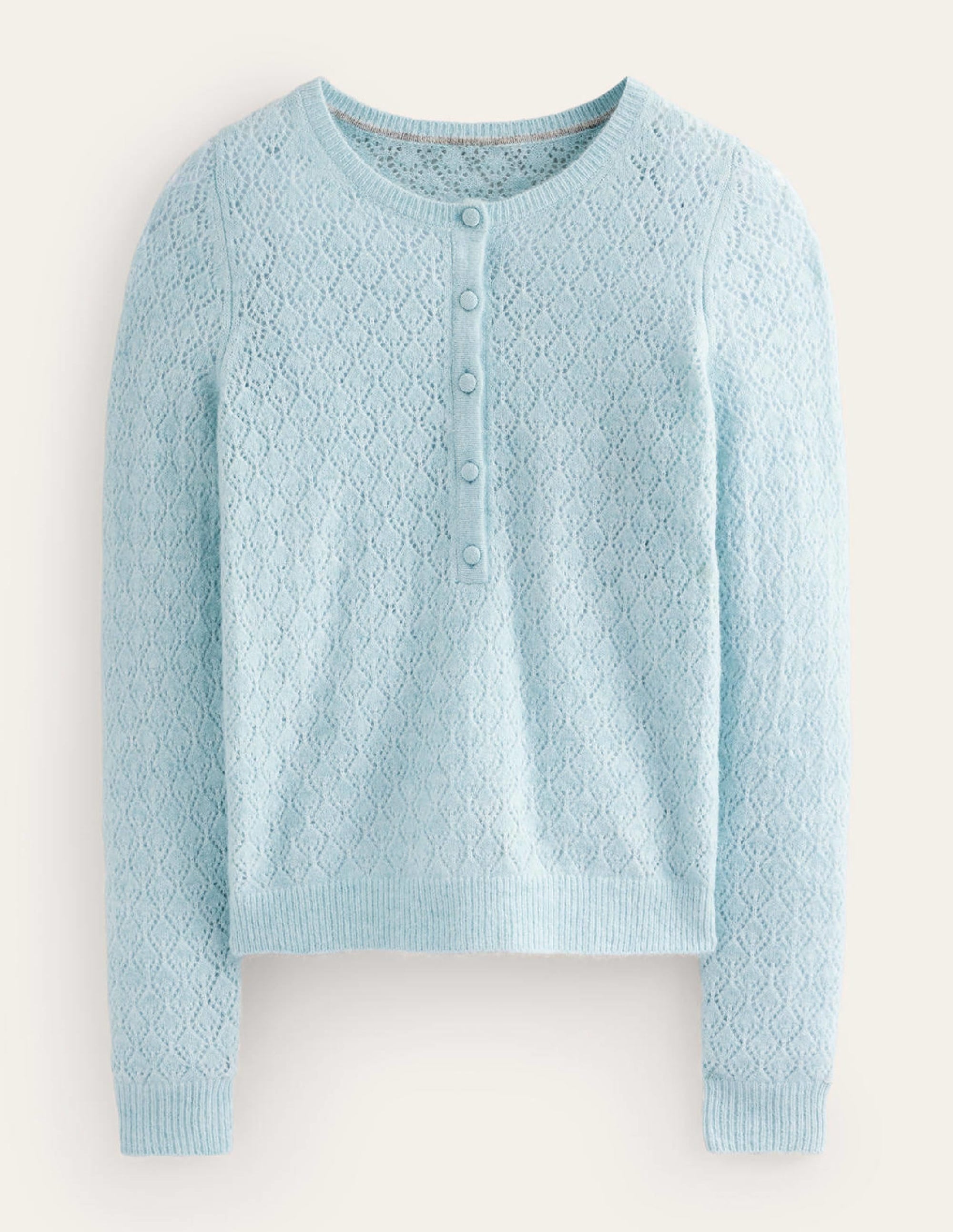 Flauschiger Henley-Pointelle-Pullover-Golfstrom - Image 6
