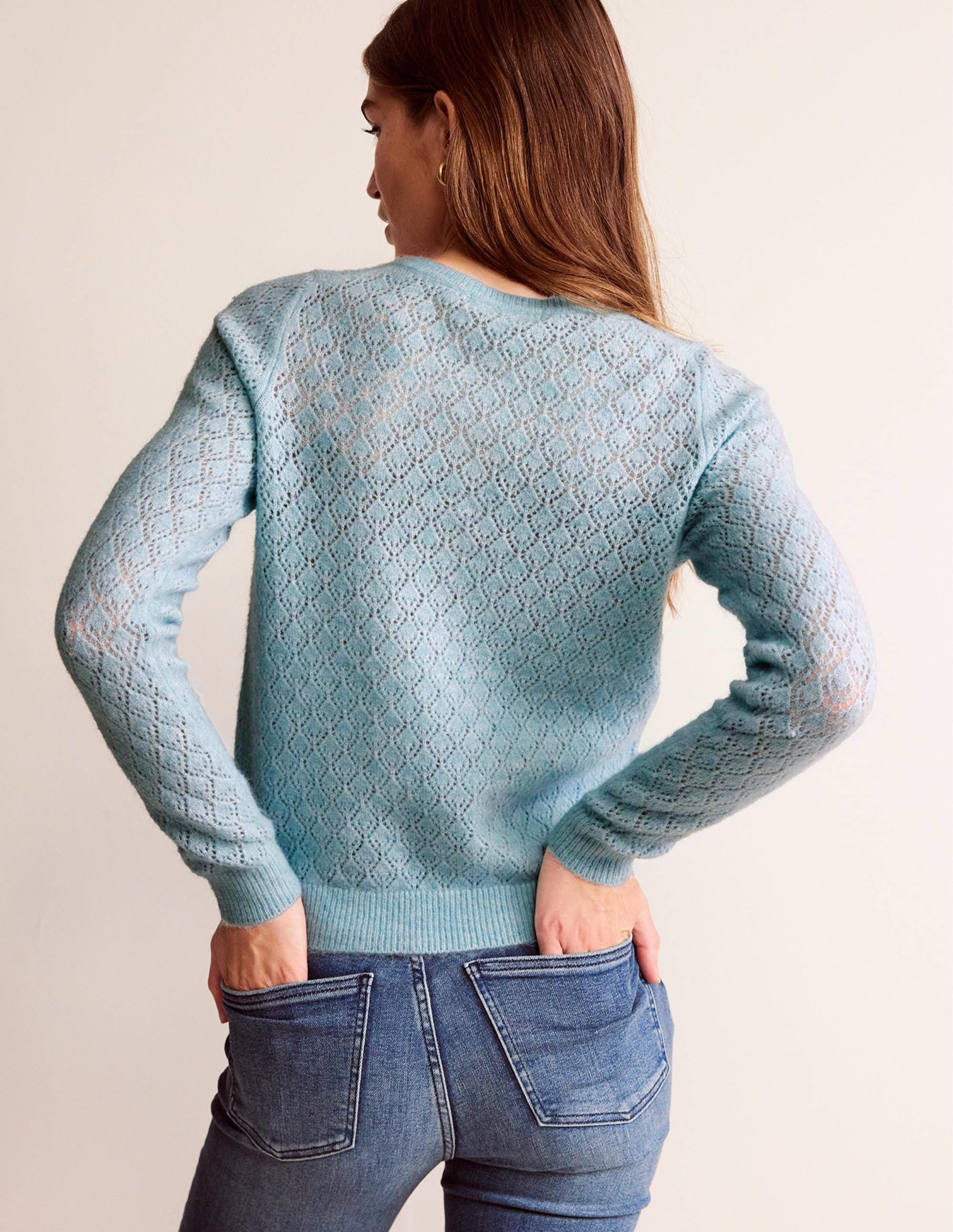 Flauschiger Henley-Pointelle-Pullover-Golfstrom - Image 3