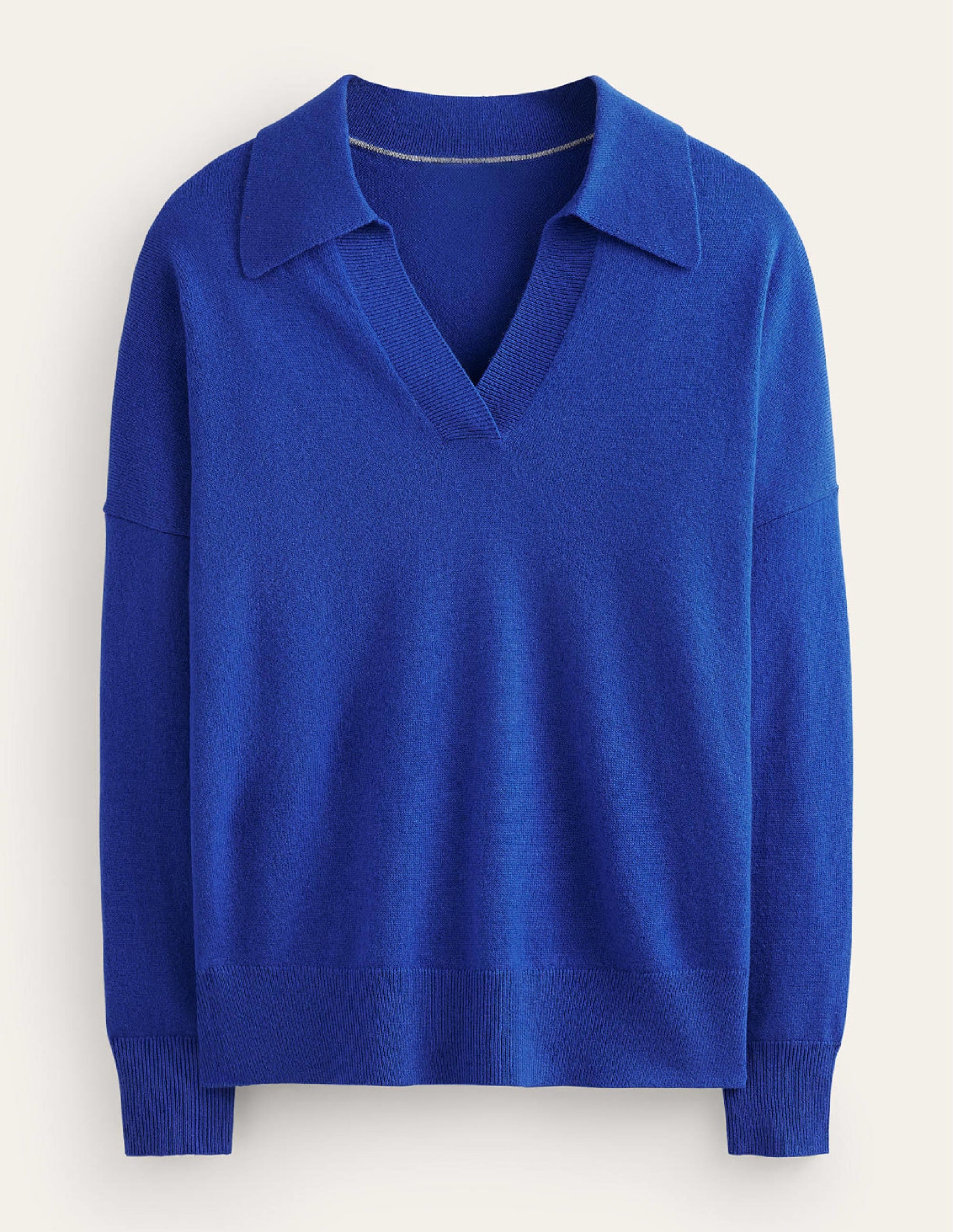 Pull col tunisien en cachemire-Cobalt - Image 5