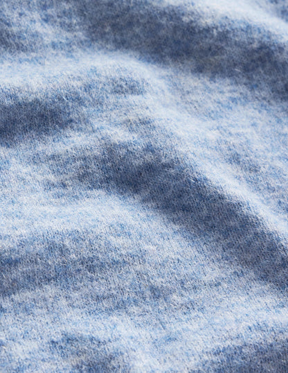 Flauschiger Pullover mit Schleife am Rücken-Azurblau-8