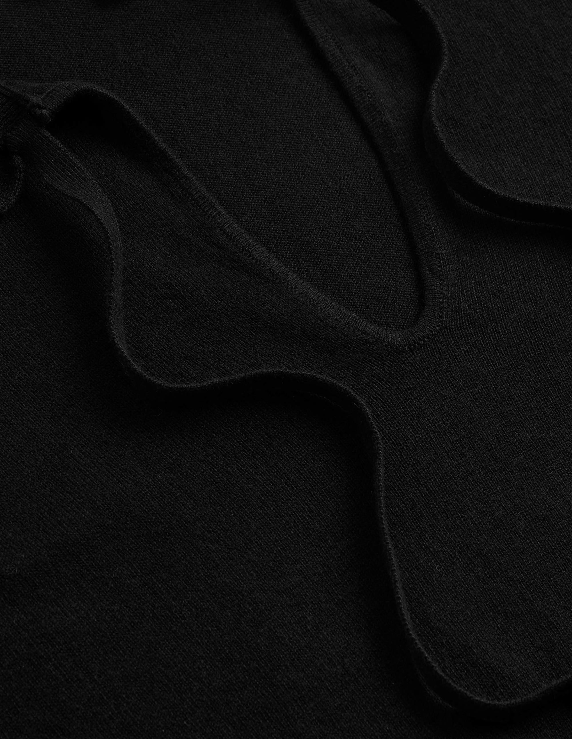 Pull à col volanté et noué-Noir - Image 6