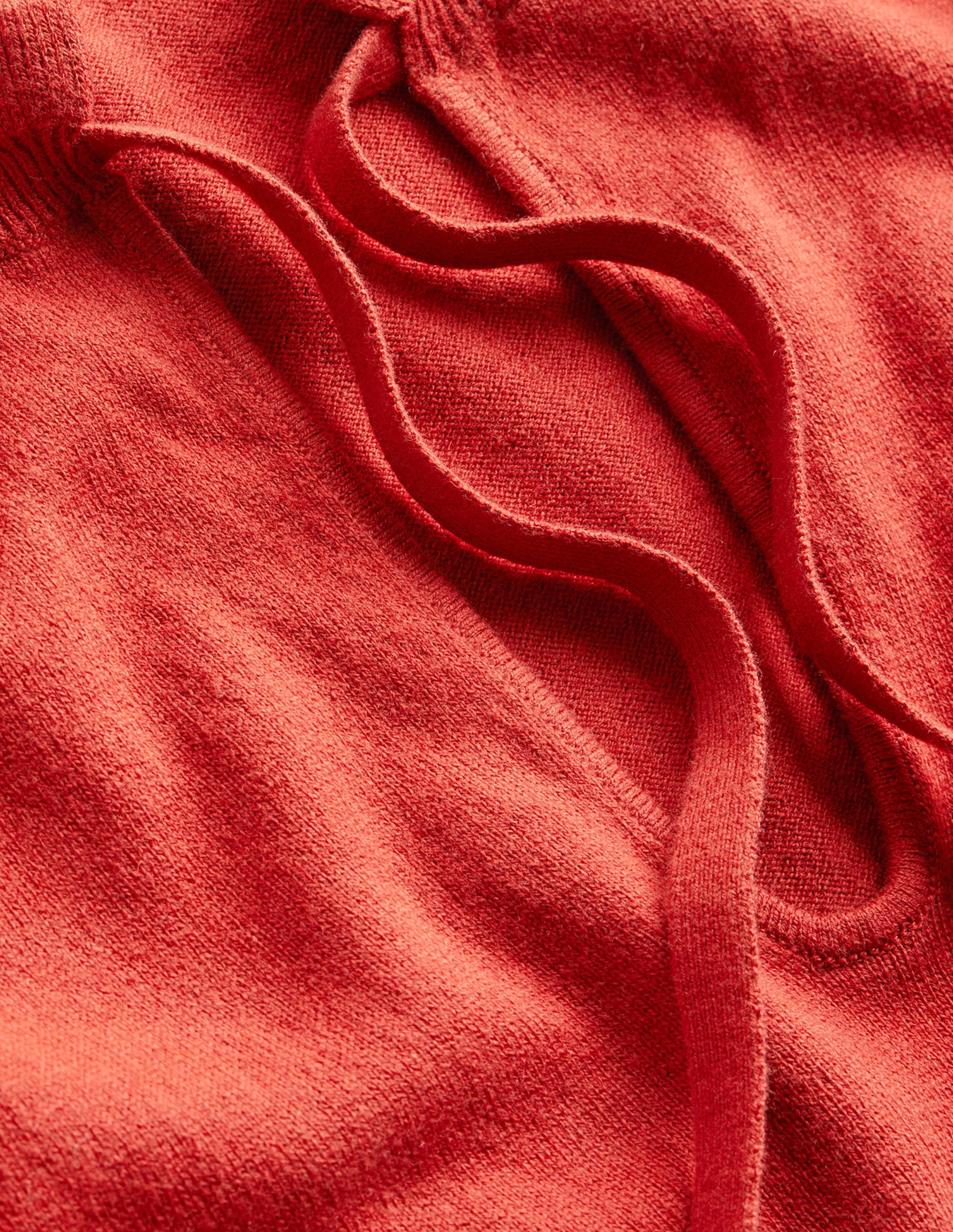 Ruffle Tie-Neck Jumper-Chestnut Brown - Image 6