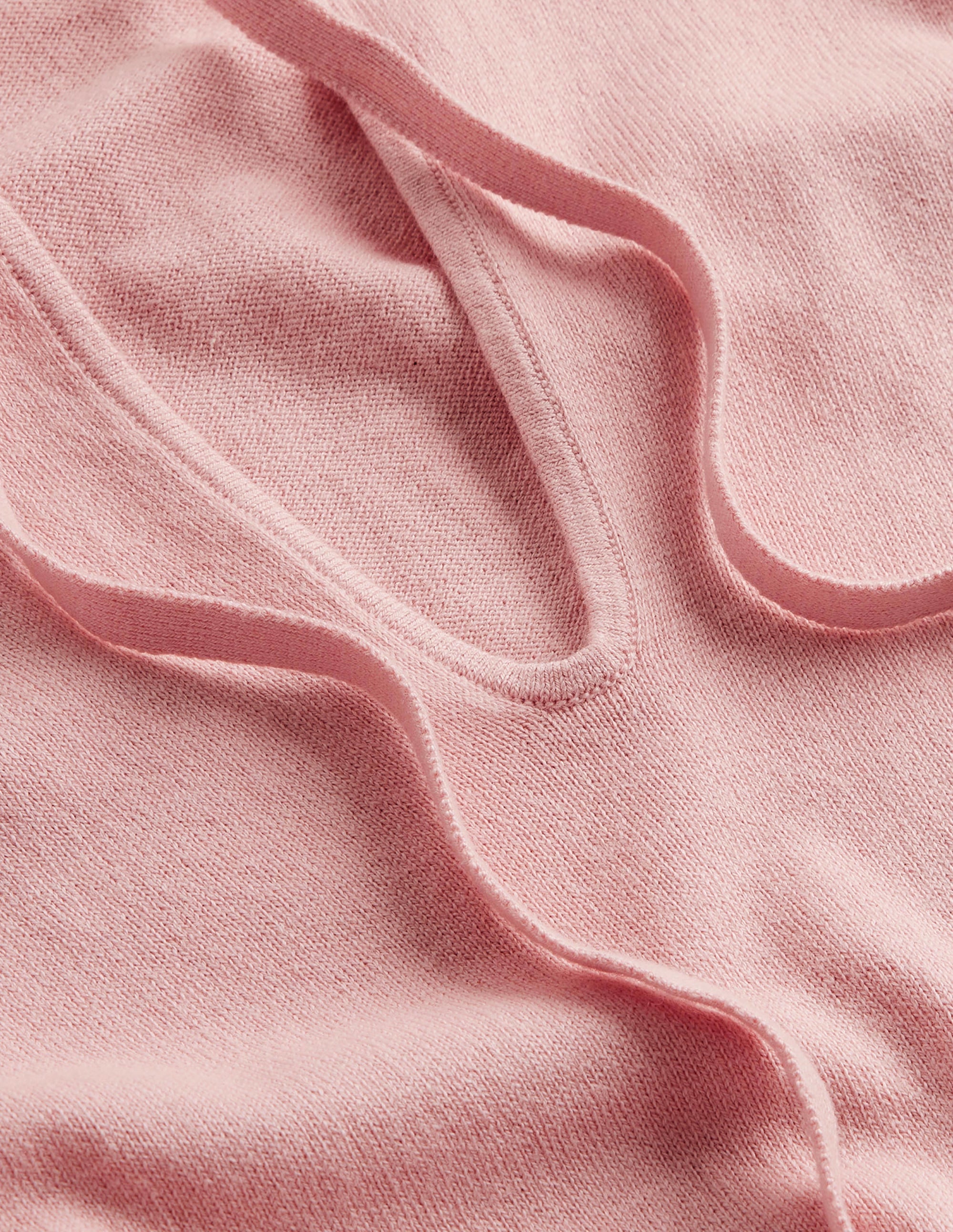 Pull à col volanté et noué-Peau de pêche - Image 6