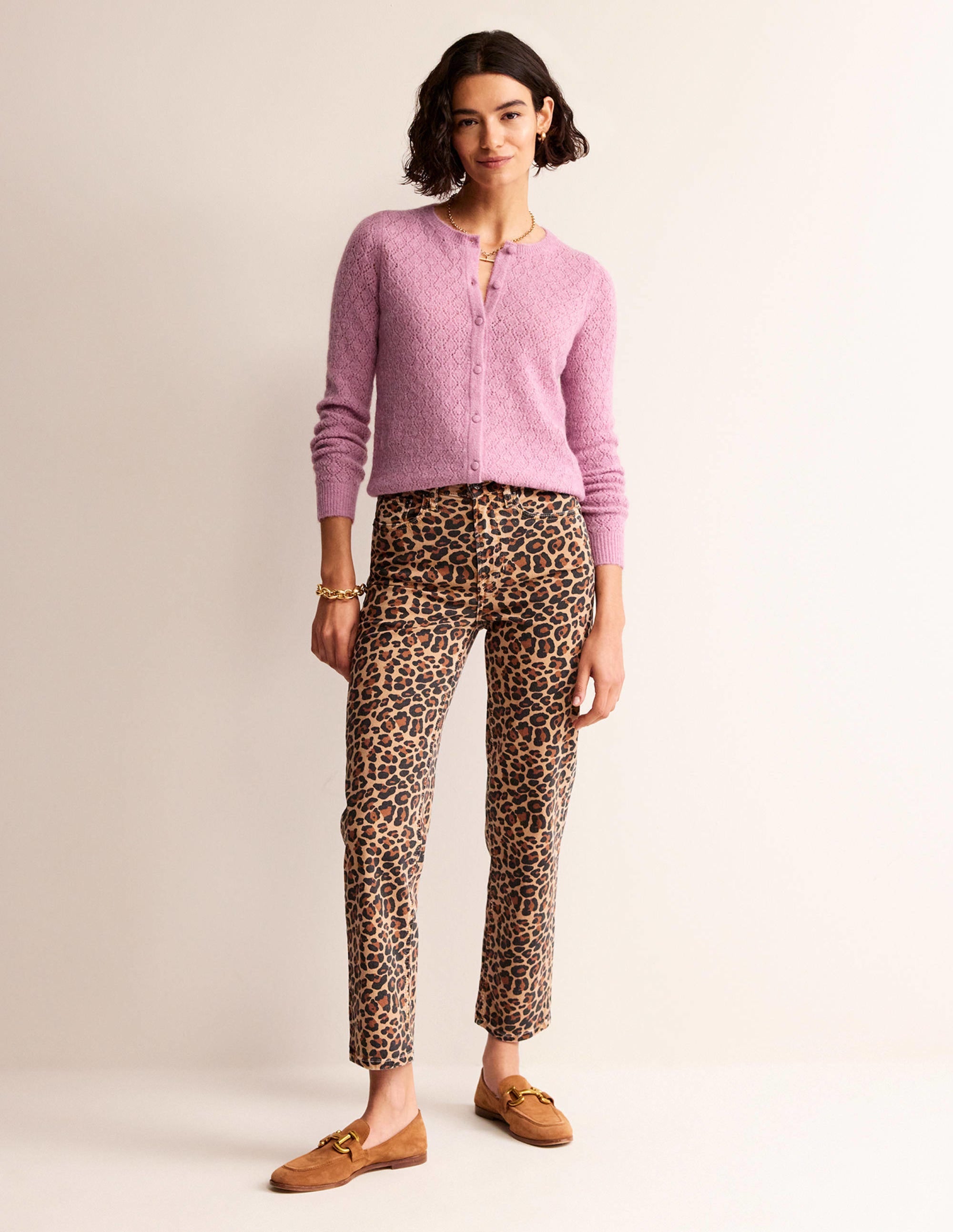 Flauschige Pointelle-Strickjacke-Erdbeer-Sorbet - Image 6
