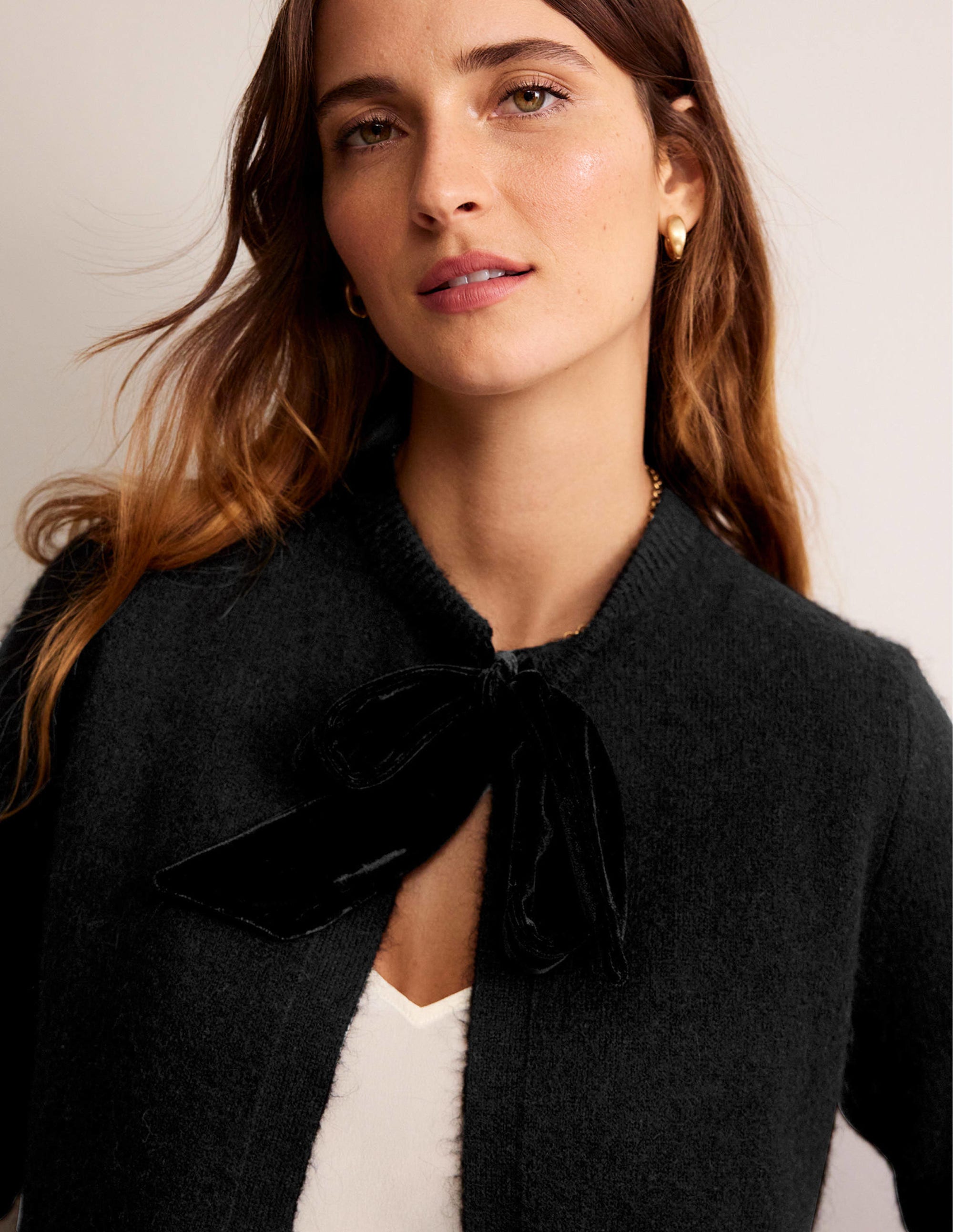 Fluffy Bow Cardigan-Black - Image 2
