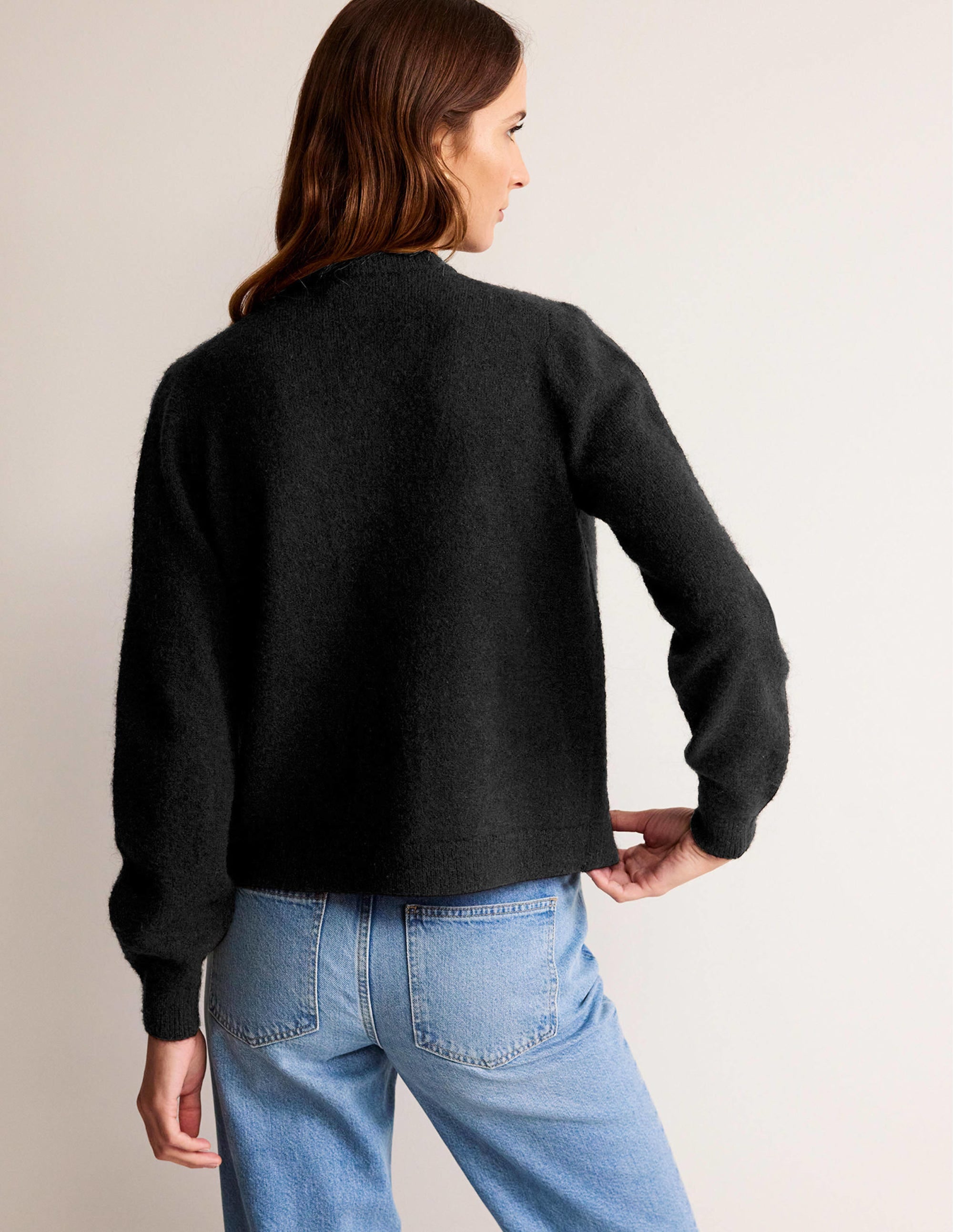 Fluffy Bow Cardigan-Black - Image 3